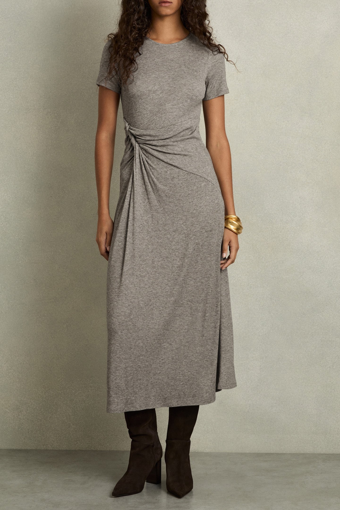 MIDI JERSEY DRESS GREY 1