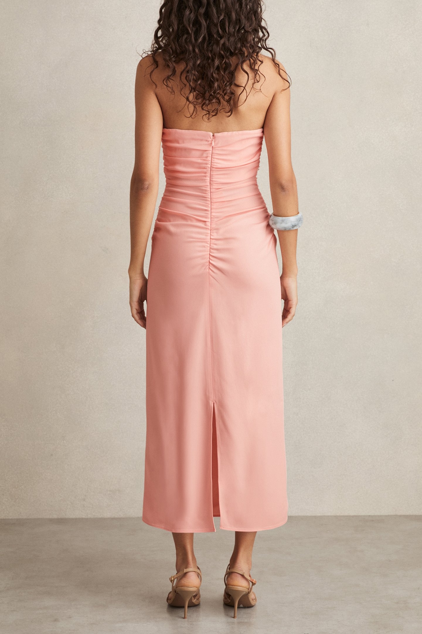 RUCHED DRESS PINK 2