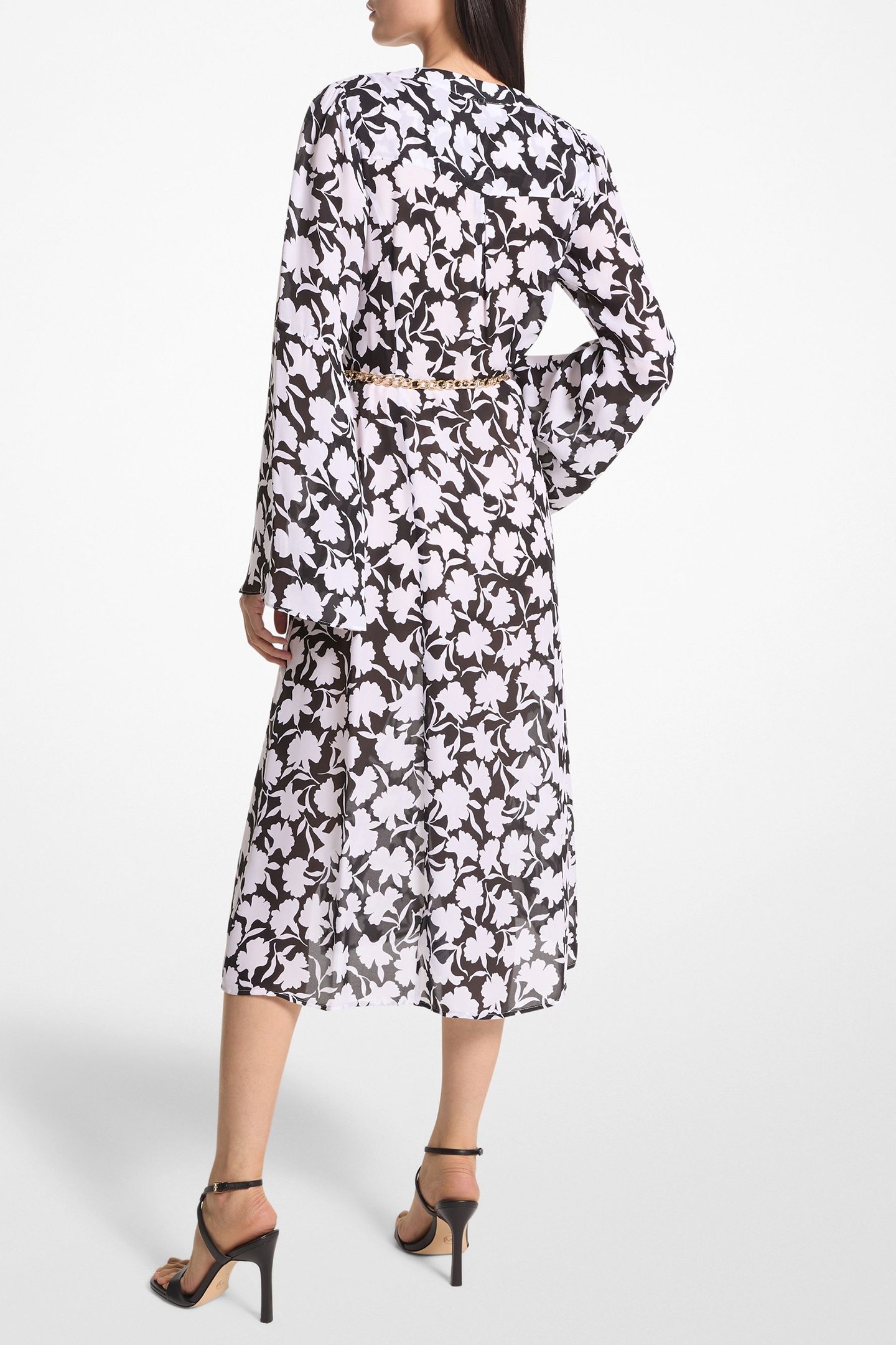 POP SHDW FLR MIDI DRESS BLACK/WHITE 2