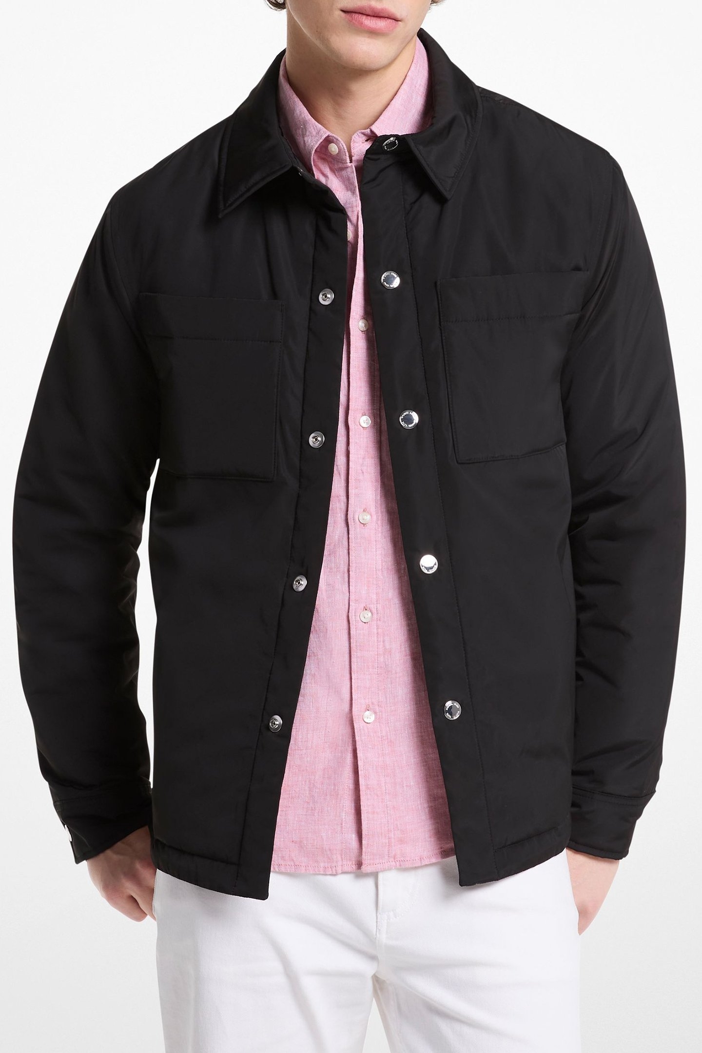 NYLON PADDED SHIRT JACKET BLACK 1