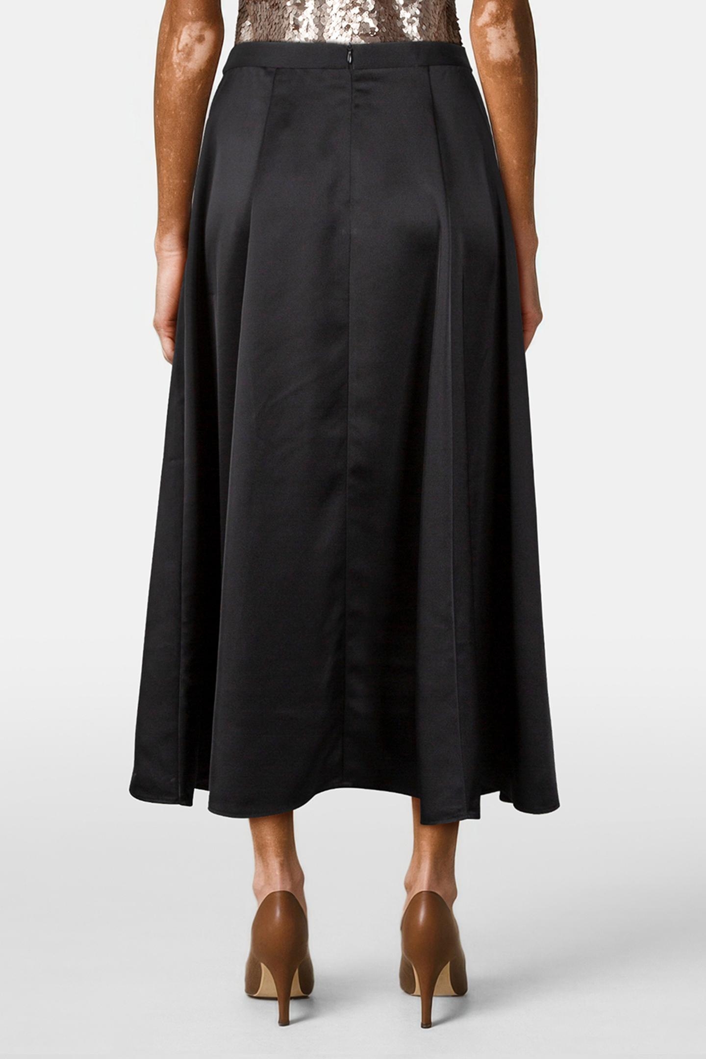JAROD - BLACK SATIN MIDI SKIRT 3