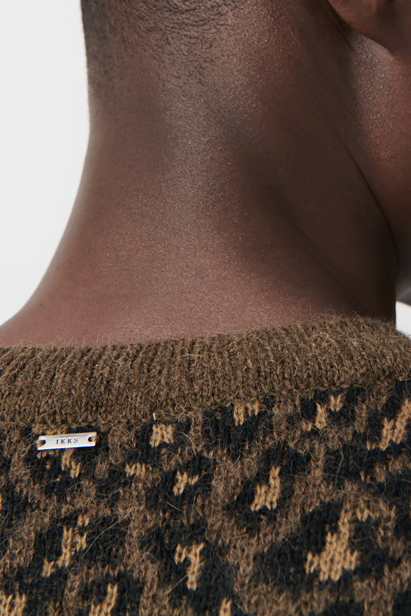 BEIGE KNIT LEOPARD JACQUARD SWEATER BEIGE 7