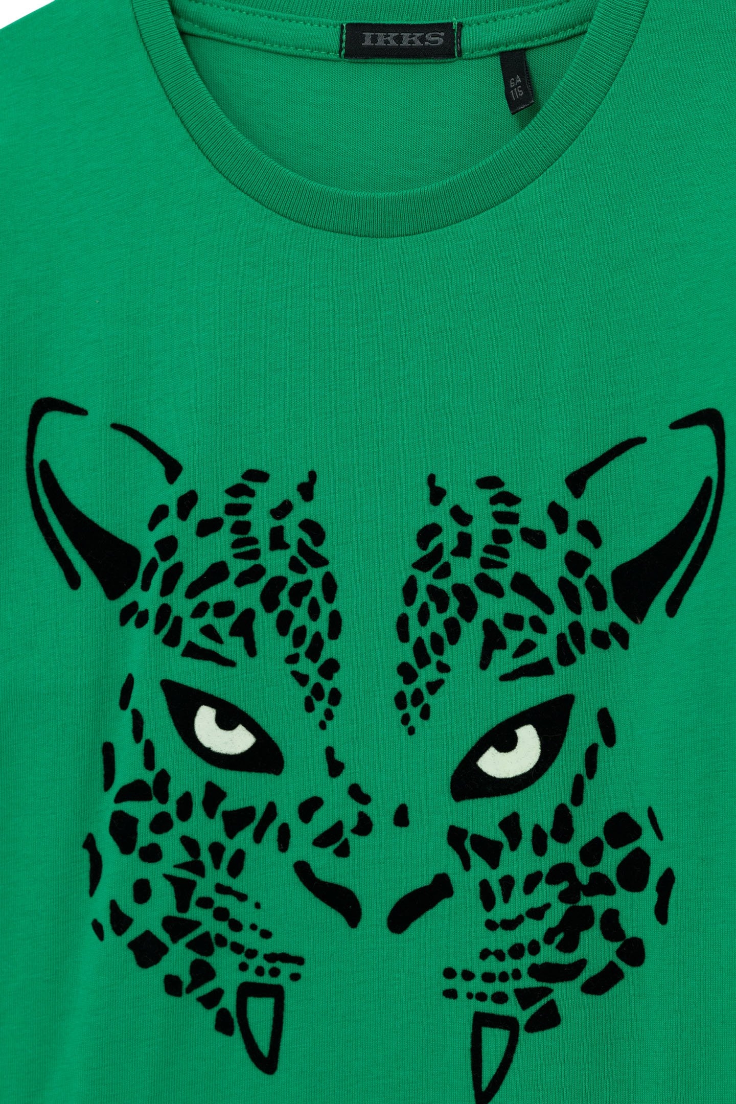 BOY'S GREEN ORGANIC COTTON GLOWING LEOPARD EYES T-SHIRT 4