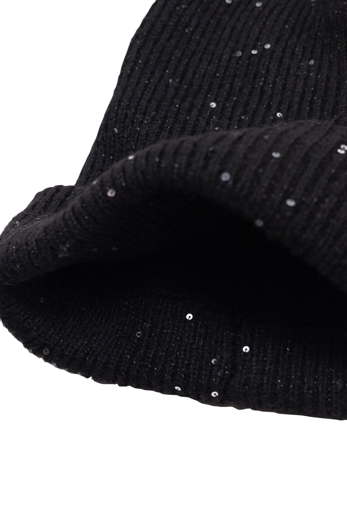 GIRL'S BLACK SEQUINED KNIT HAT 4