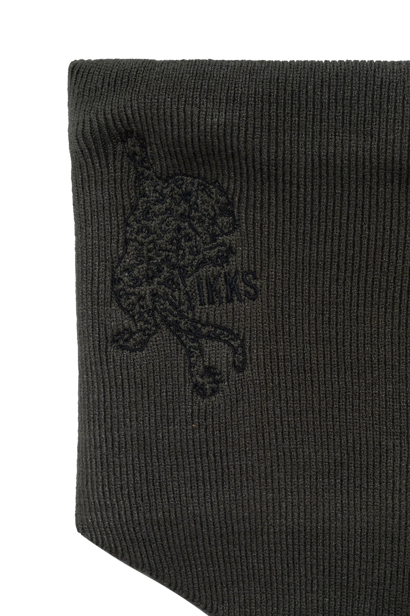 BOY'S KHAKI RECYCLED KNIT PANTHER EMBROIDERY SNOOD 3