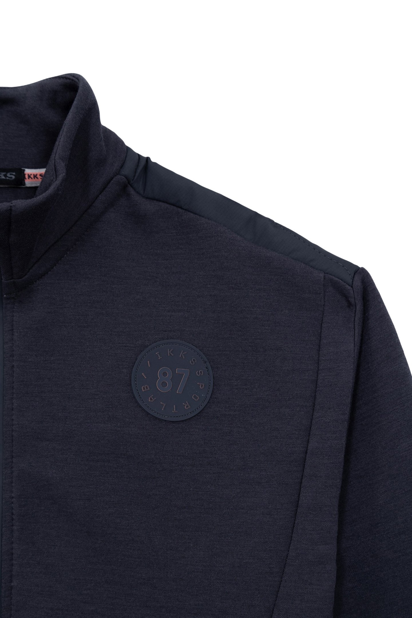 BOY'S GREY MIXED-FABRIC CARDIGAN WITH NYLON QUILTED BACK 7