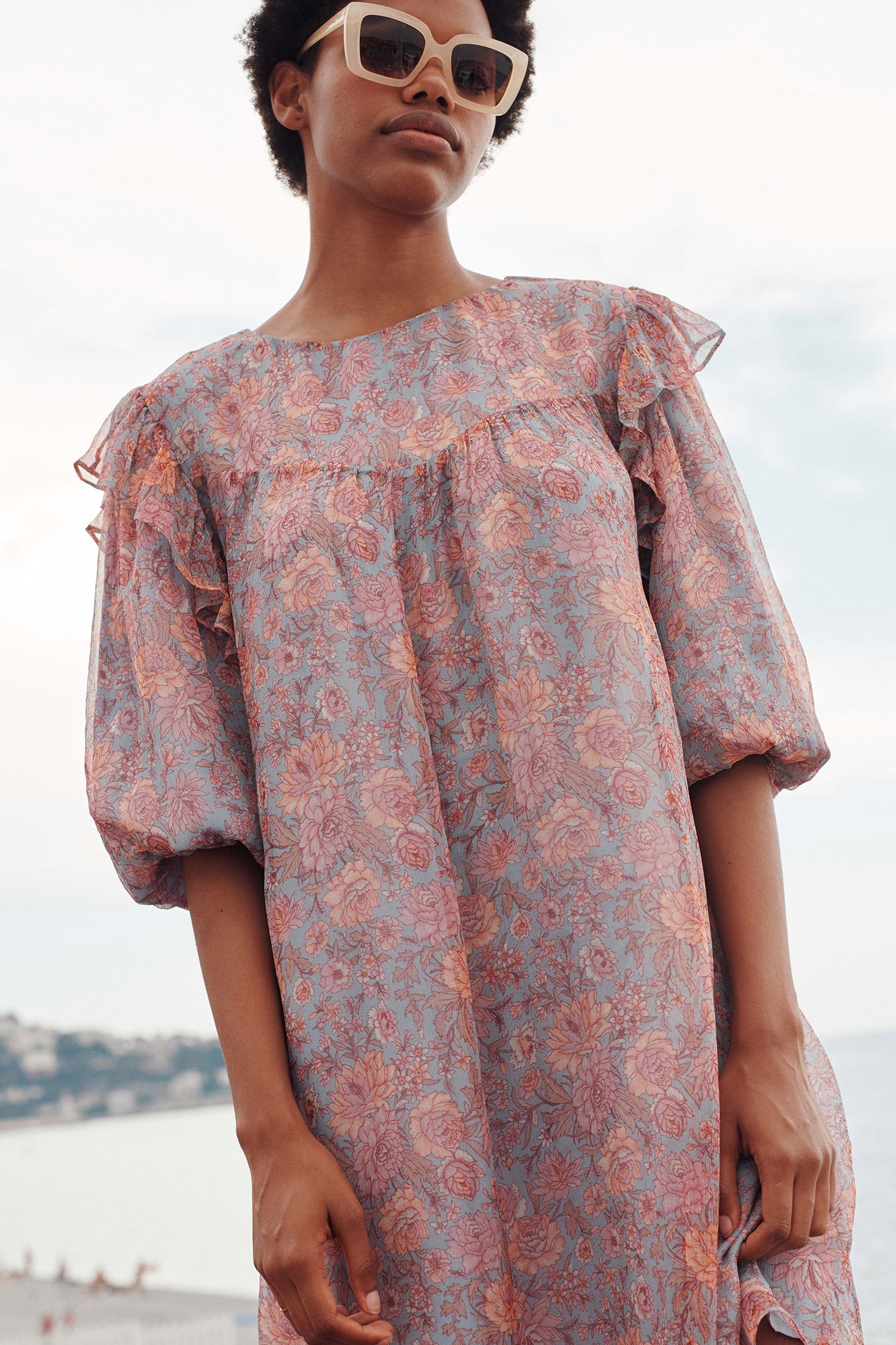 DRESS OTILIA BLUE GARDEN FLOWERS 3