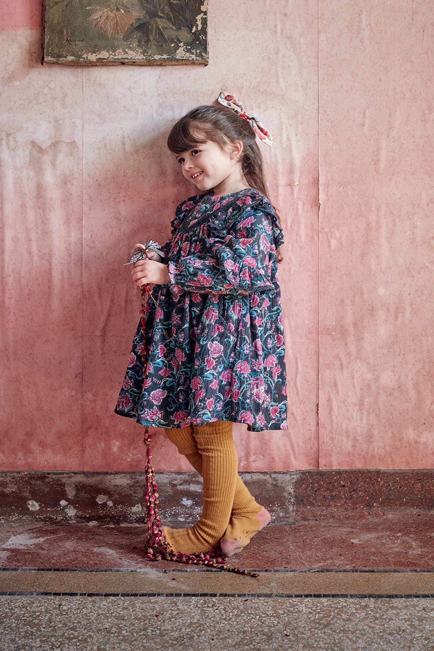 DRESS LARA CHARCOAL WILDFLOWERS 4