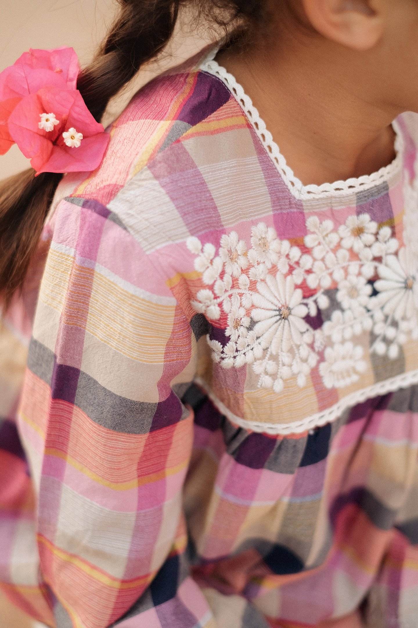 BLOUSE CARMILA FUCHSIA TARTAN ROADS 4