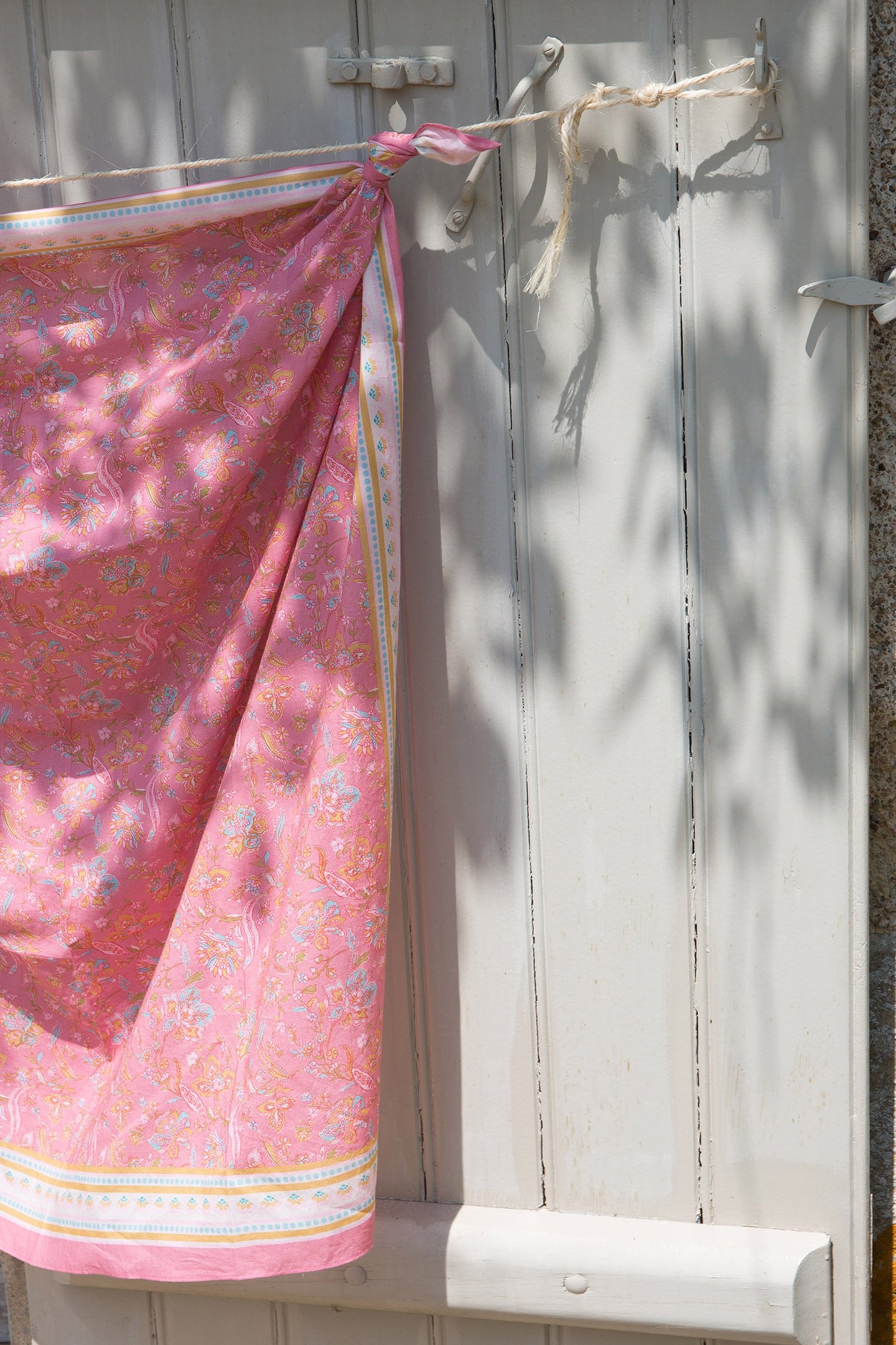 WOVEN SCARF CAPUCINE (100X100) PINK MALLOW ROMANCE 6