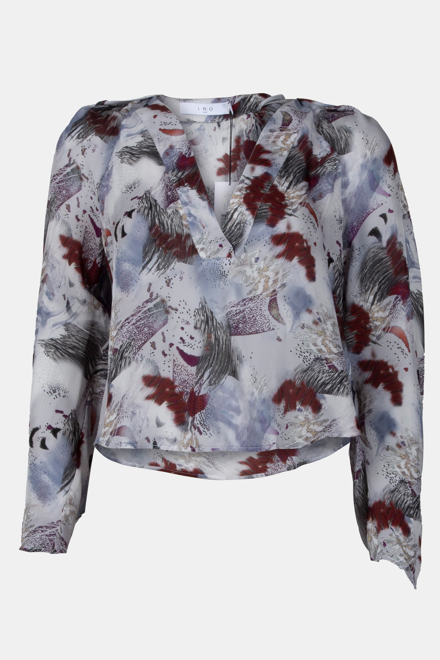 CHILALI TOP WHITE/BURGUNDY 3