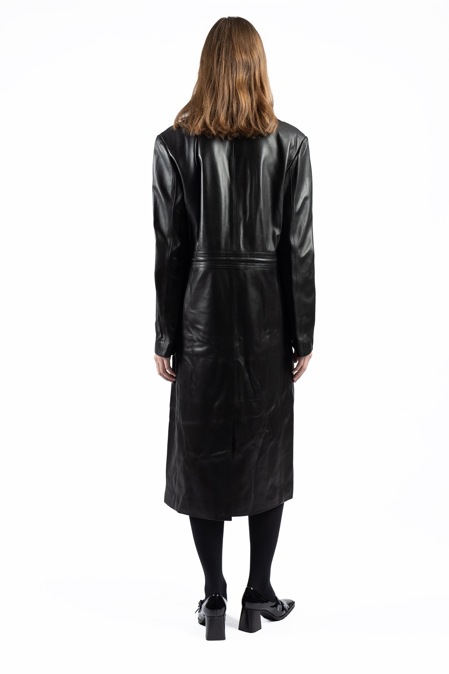 LONG LEATHER COAT BLACK 2