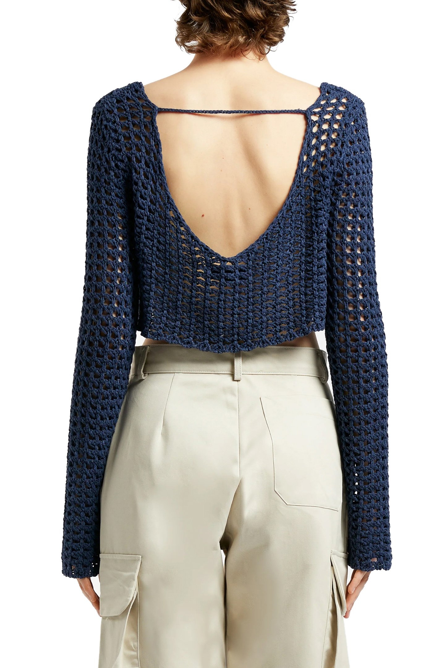 CROCHET JUMPER NAVY 2