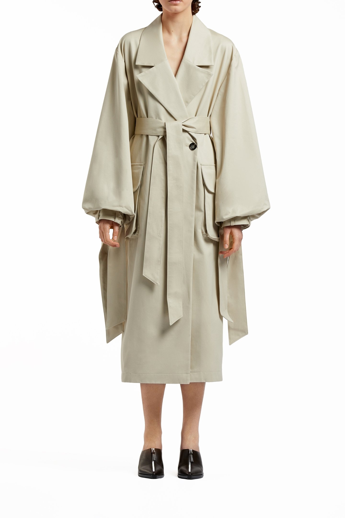 MAXI SLEEVE TRENCH COAT BEIGE 1