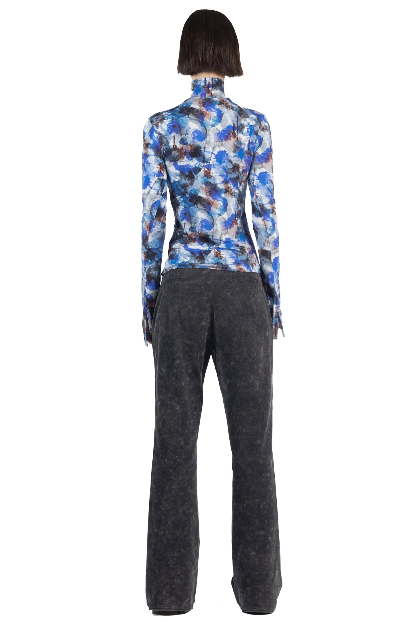 FITTED TAILORED TROUSERS WASHED GREY 2