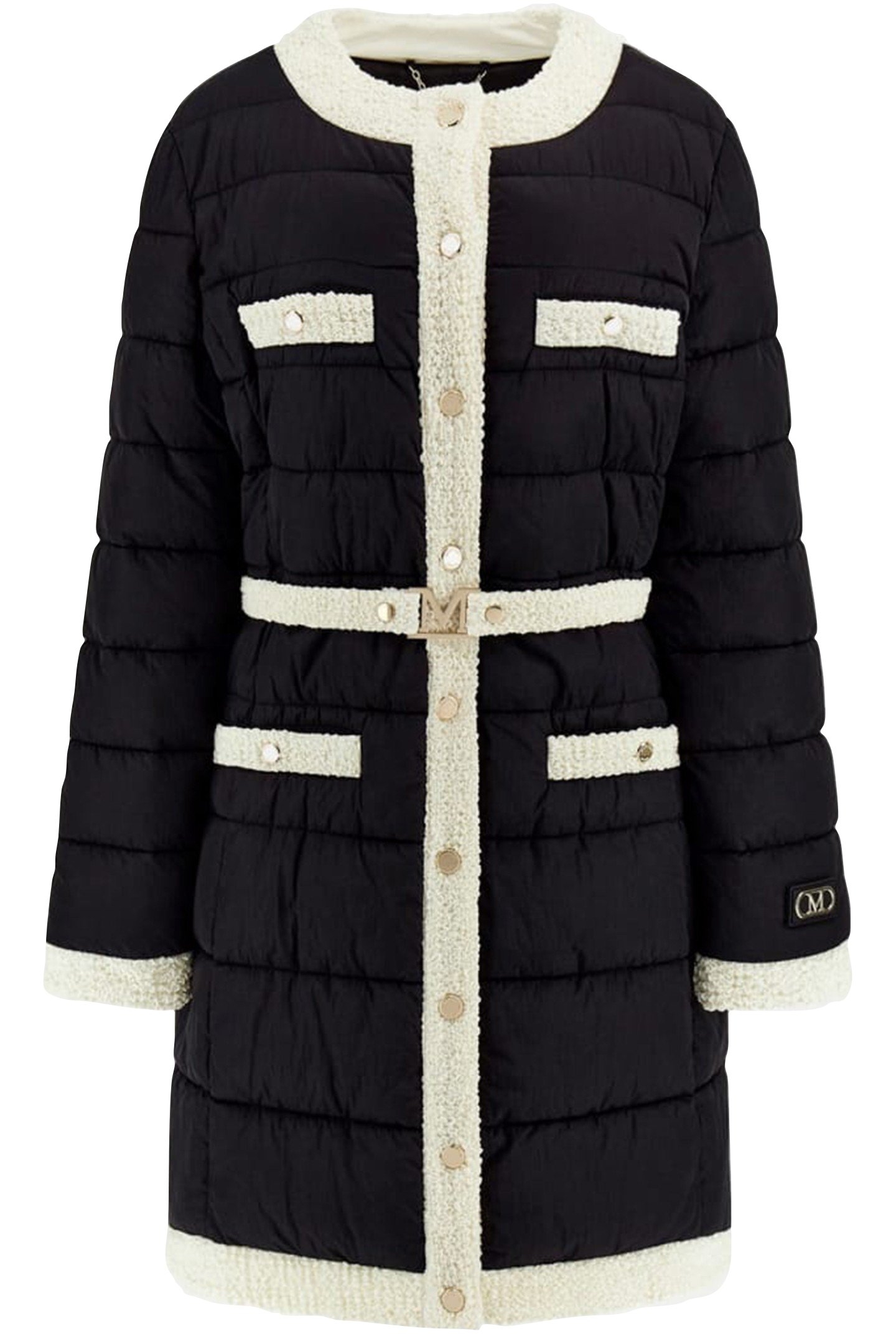 LONG CECILIA BELTED BLACK AND WHITE 4