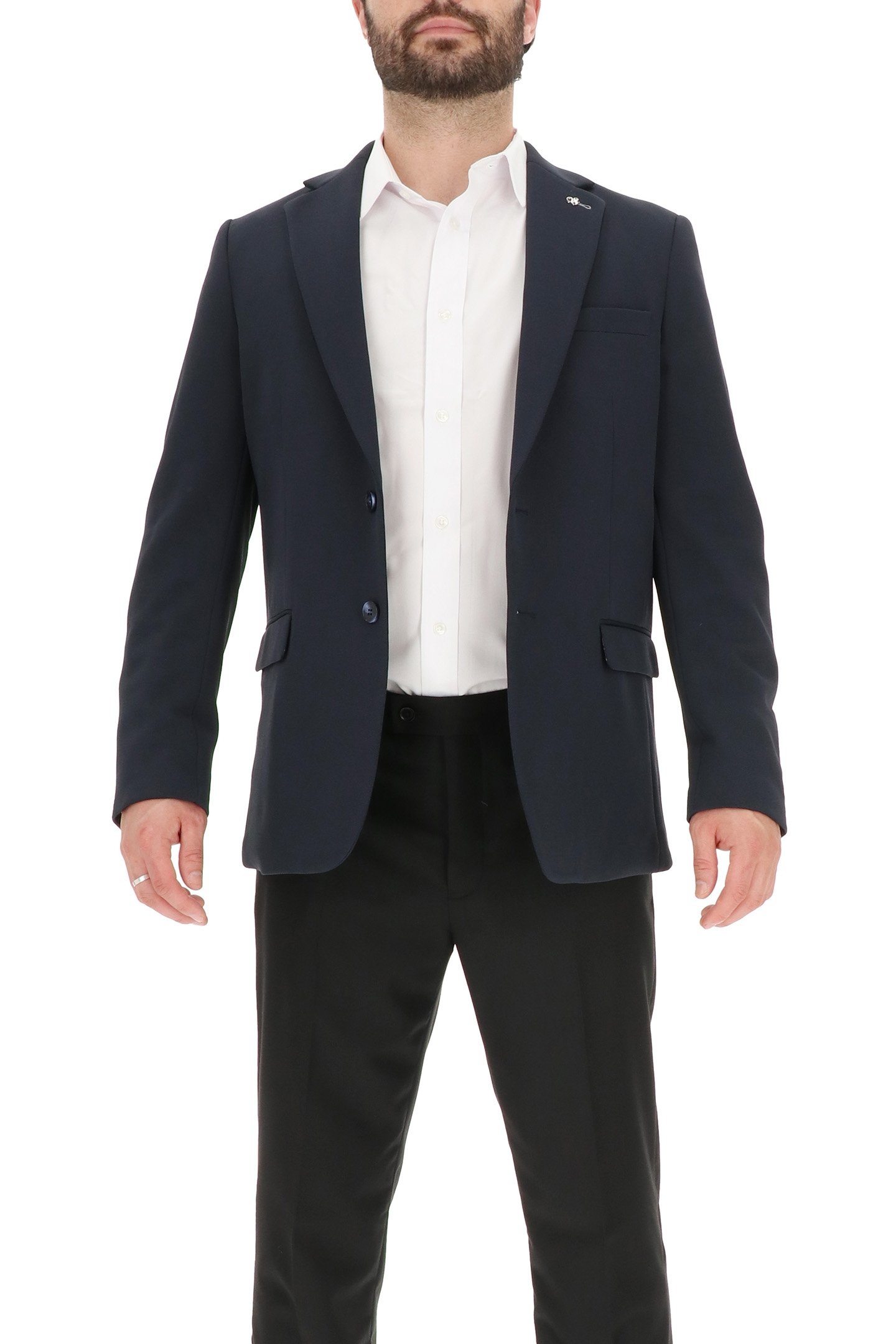 2 BUTTON JACKET TEXTURED KNIT NAVY 4