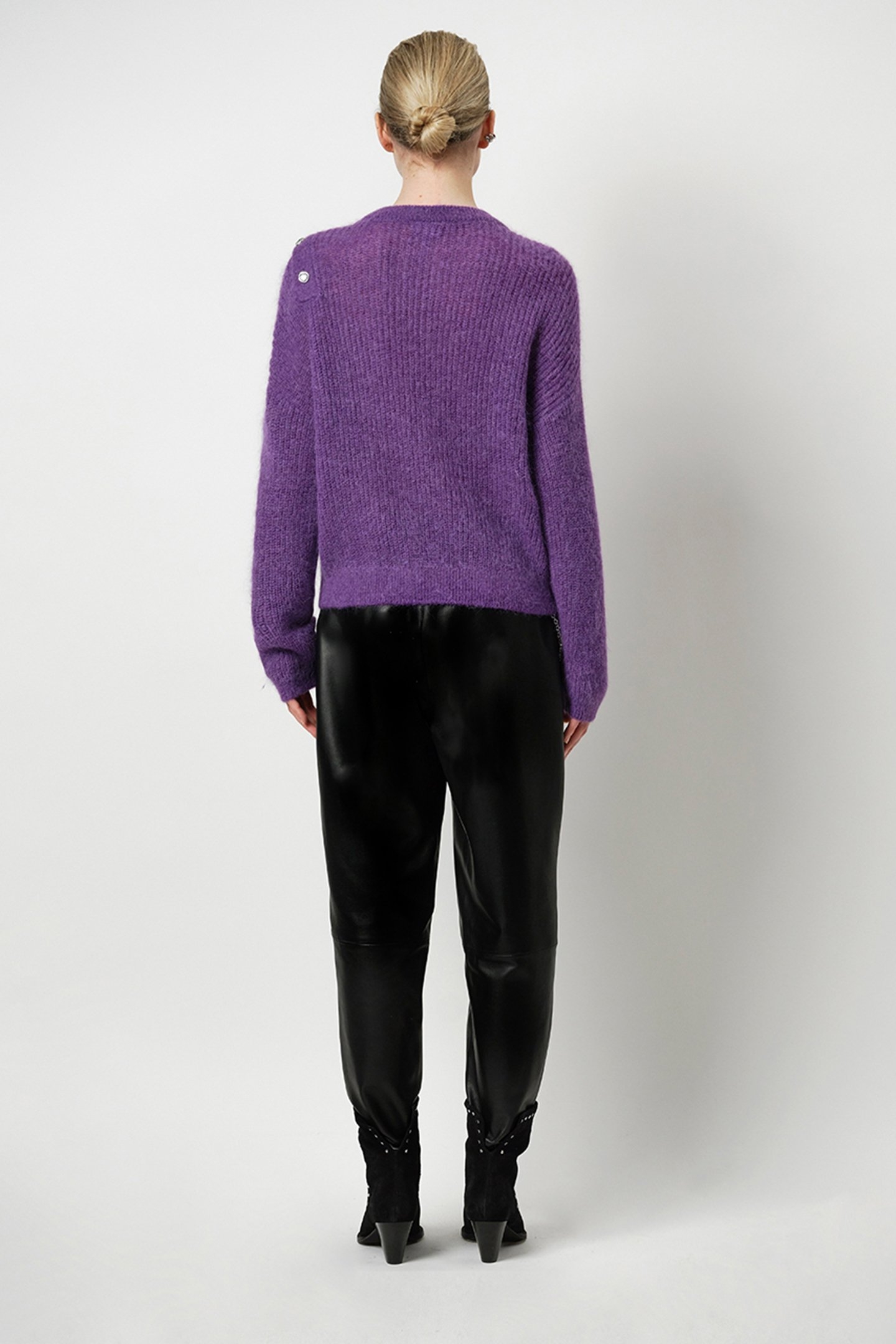 BRUNI FANCY BUTTON SWEATER ELECTRIC PURPLE 3