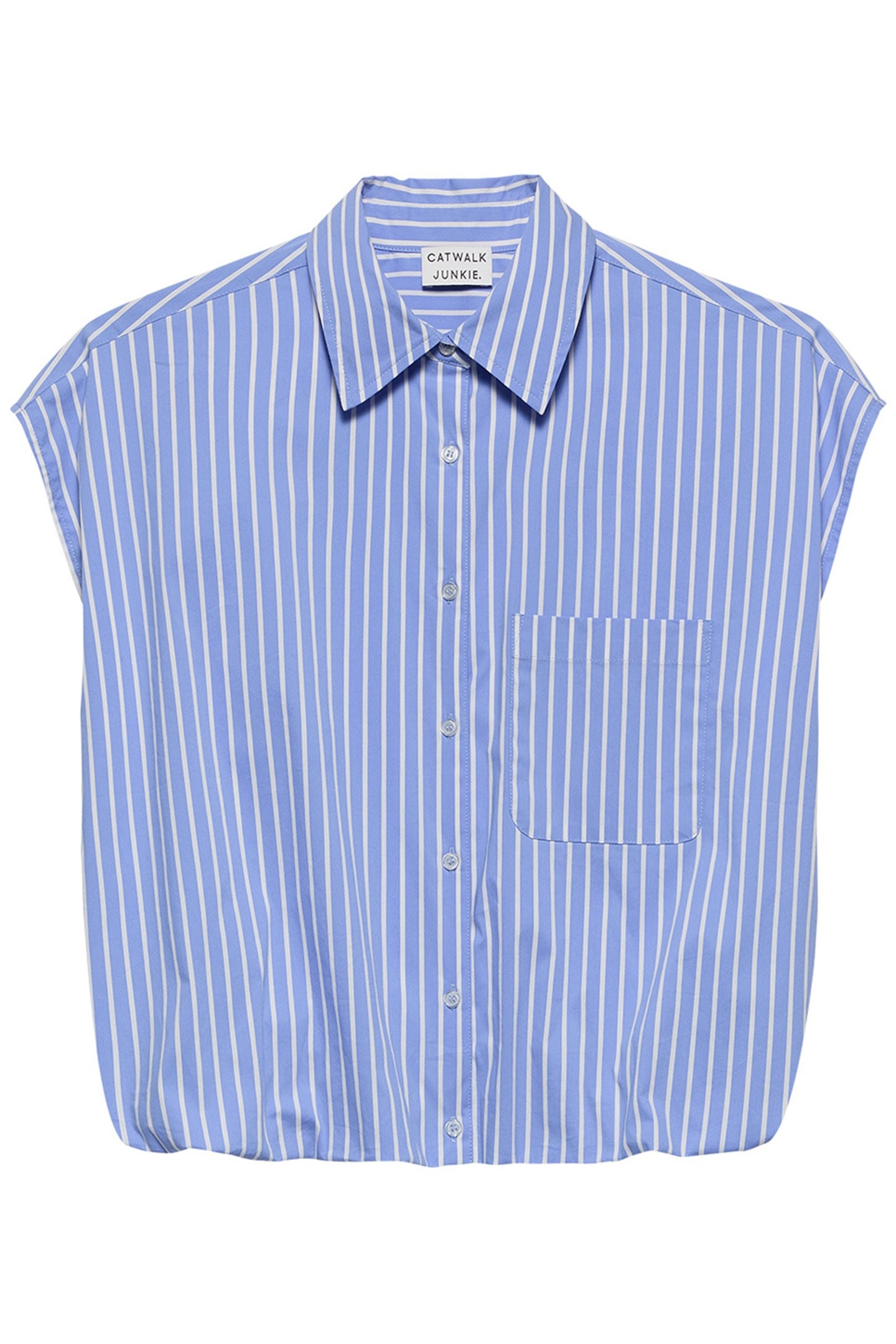 SLEEVELESS TUCK IN BLOUSE BLUE 4