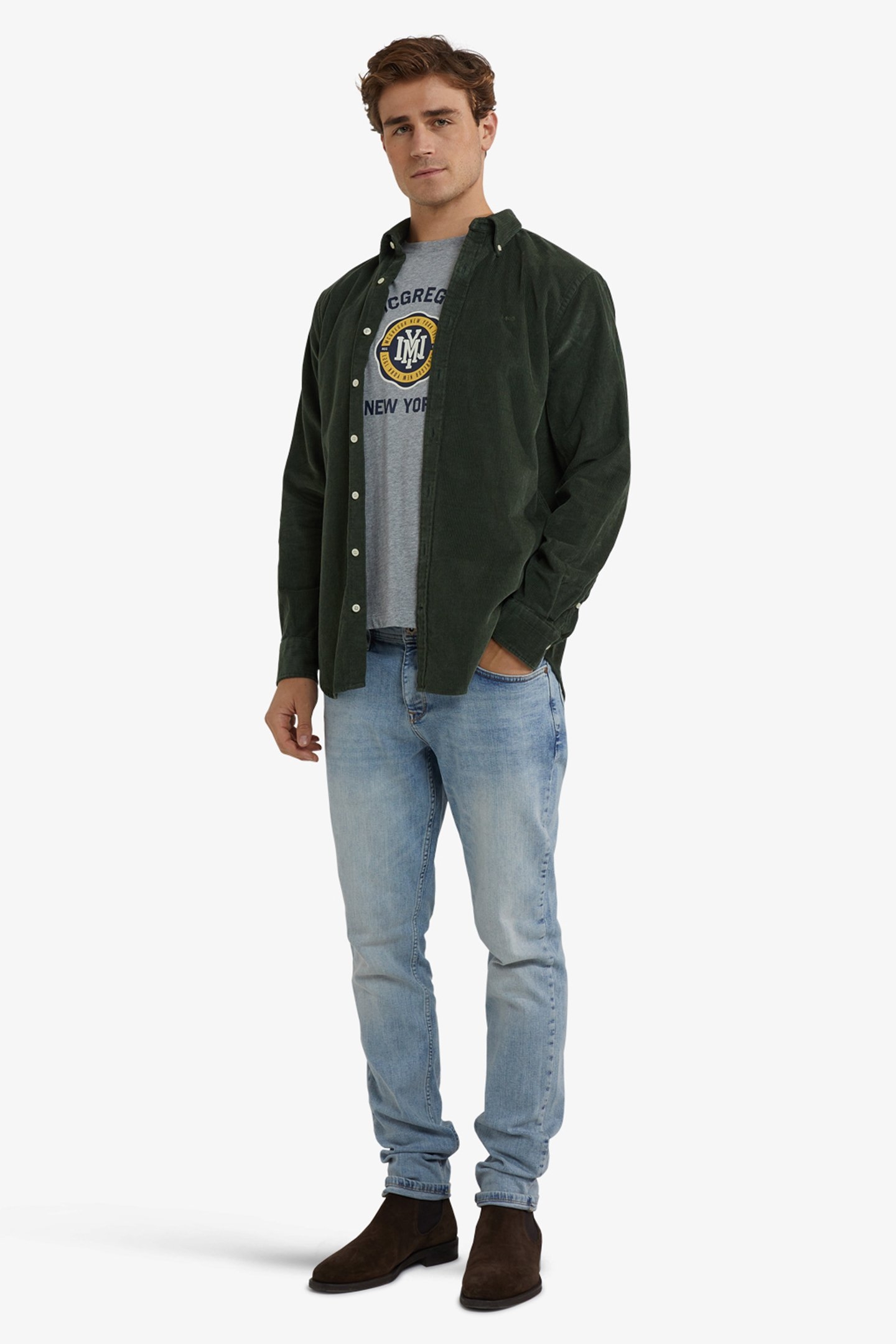 CORDUROY SHIRT DARK OLIVE 2