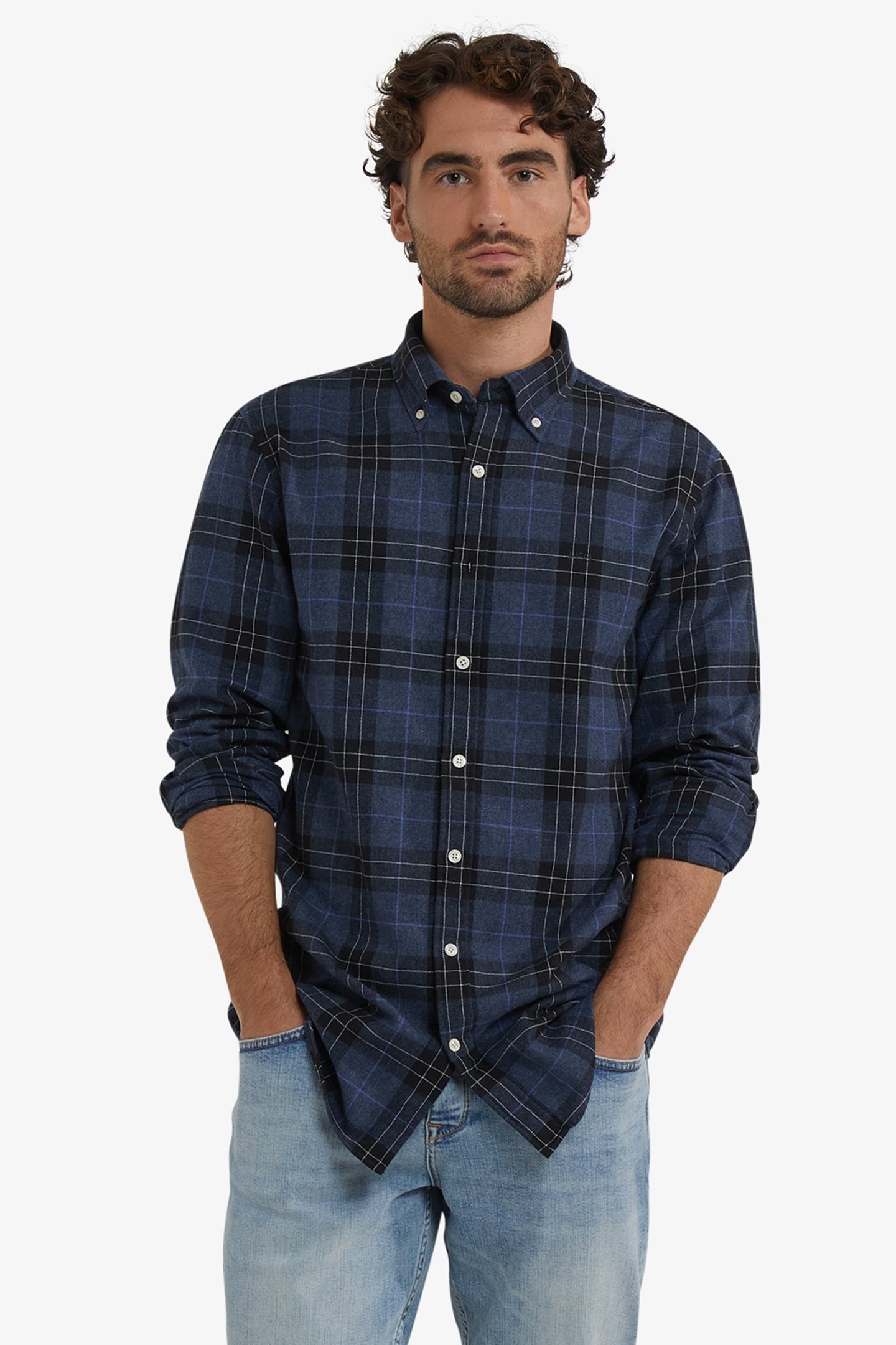 FLANNEL CHECK SHIRT NAVY 1