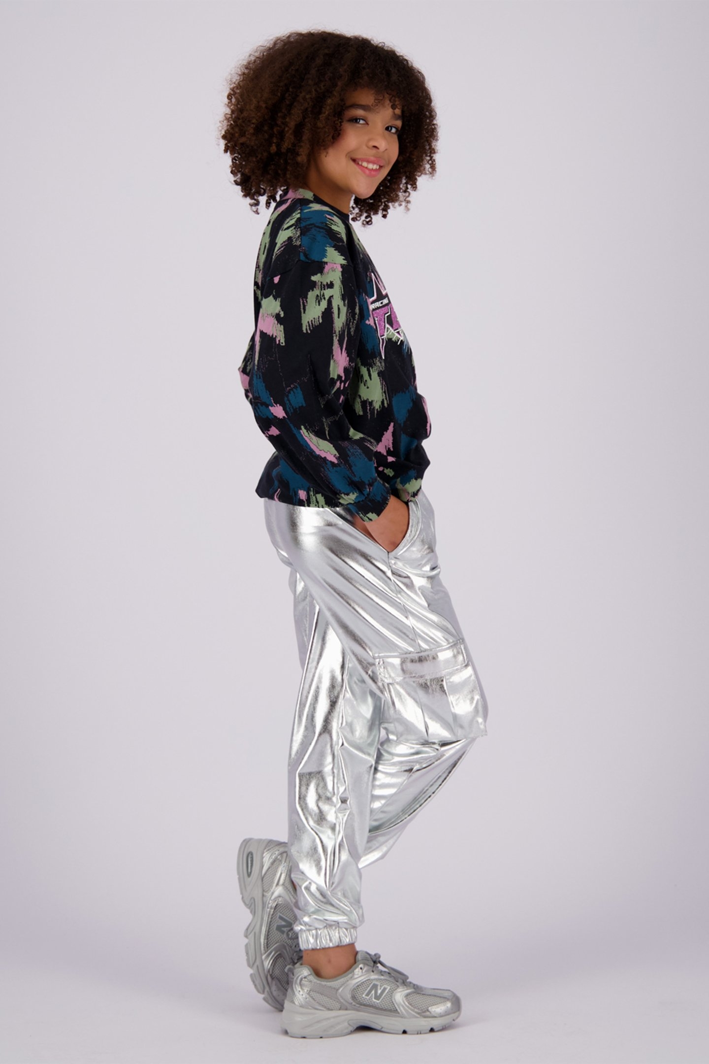 GIRLS SHYLA PANTS SILVER METALLIC 7