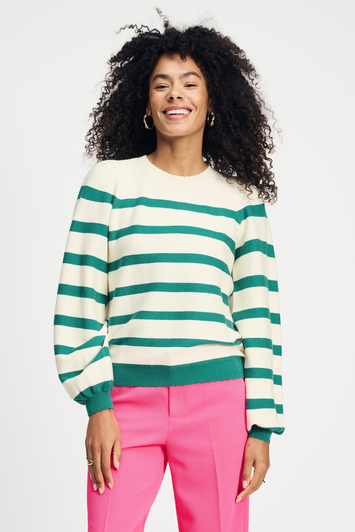 PULLOVER - STRIPED FRESH GREEN 1
