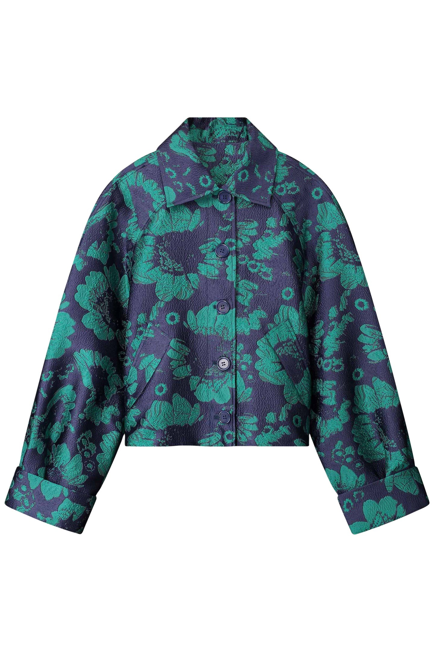 JACKET - FLORAL JACQUARD FRESH BLUE 4