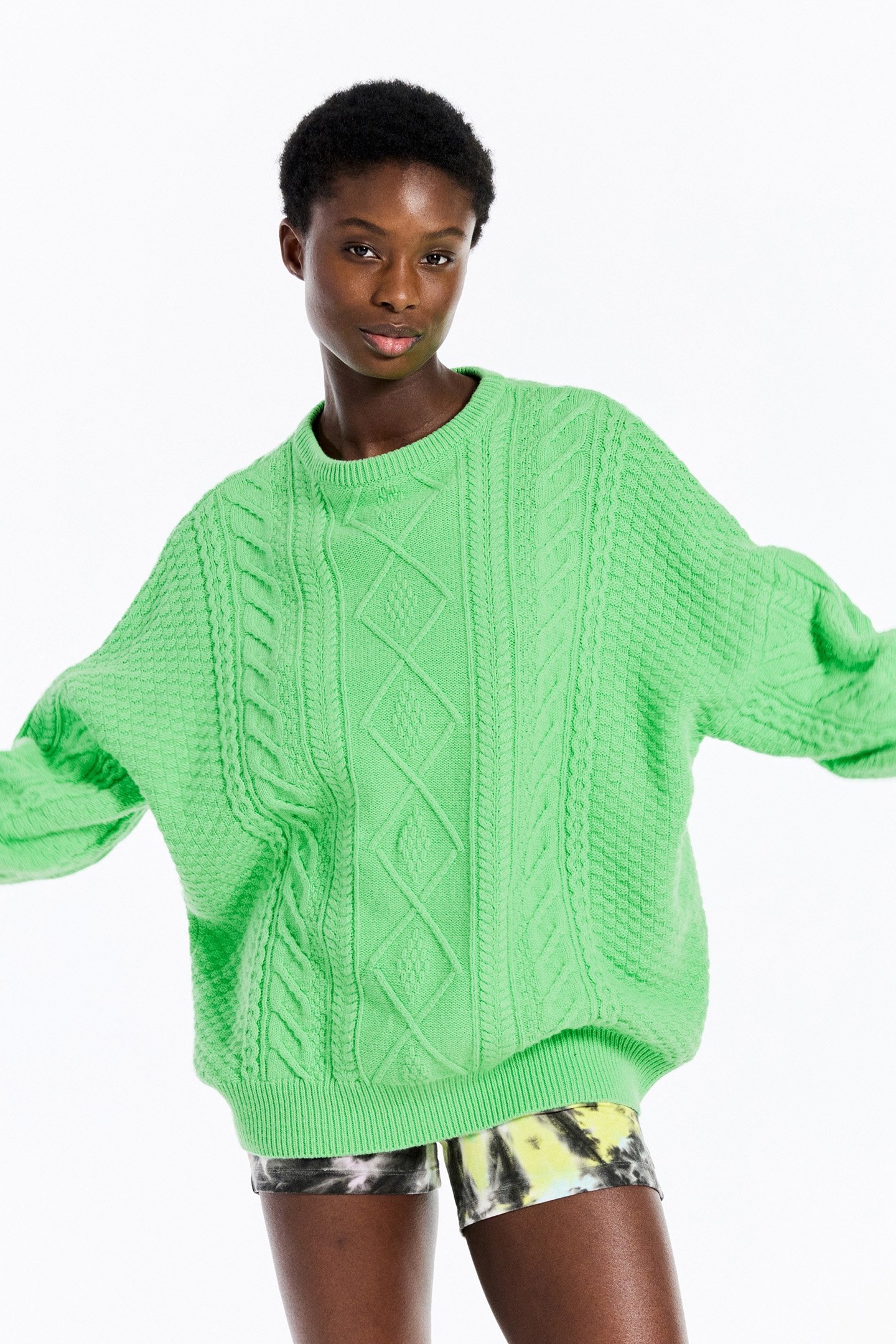 FAUVE KNITTED JUMPER GREEN 4
