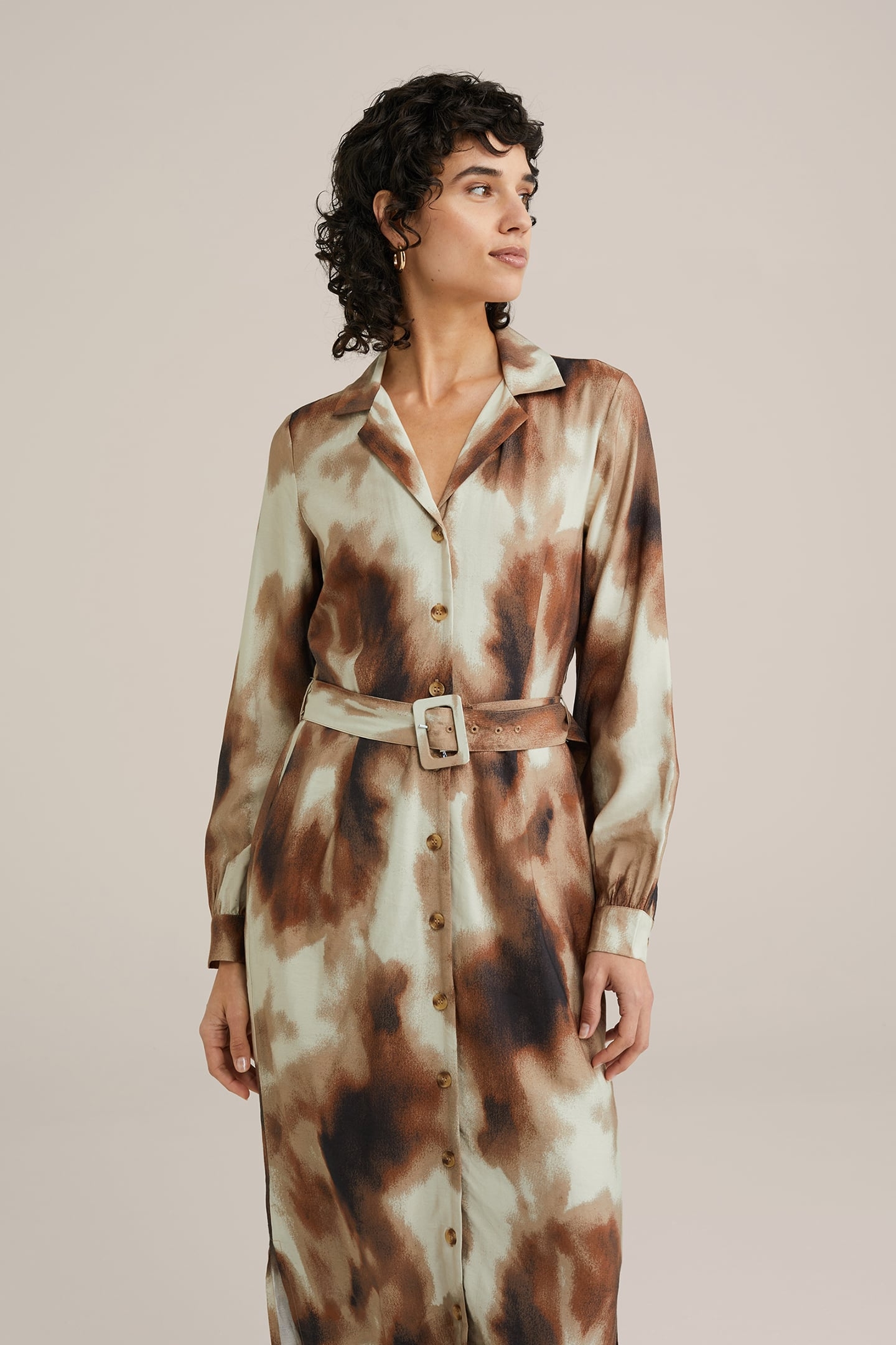 DRESS MID LENGTH BROWN 4