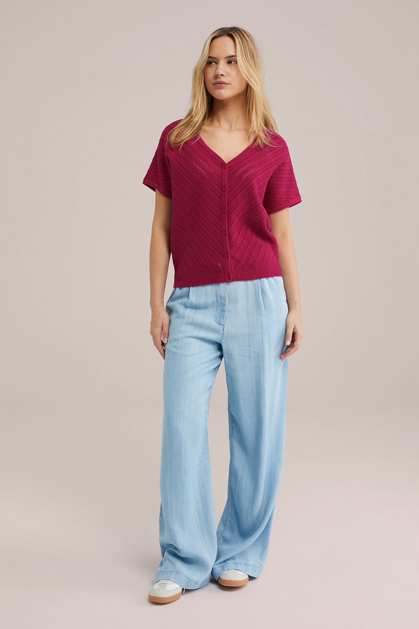 KNITTED CARDIGAN BURGUNDY RED 3