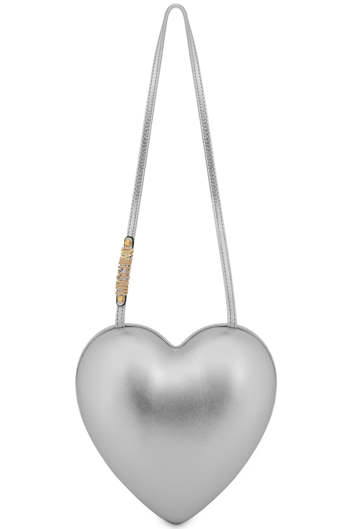 MOSCHINO HEARTBEAT BAG LAMINATED SILVER 1