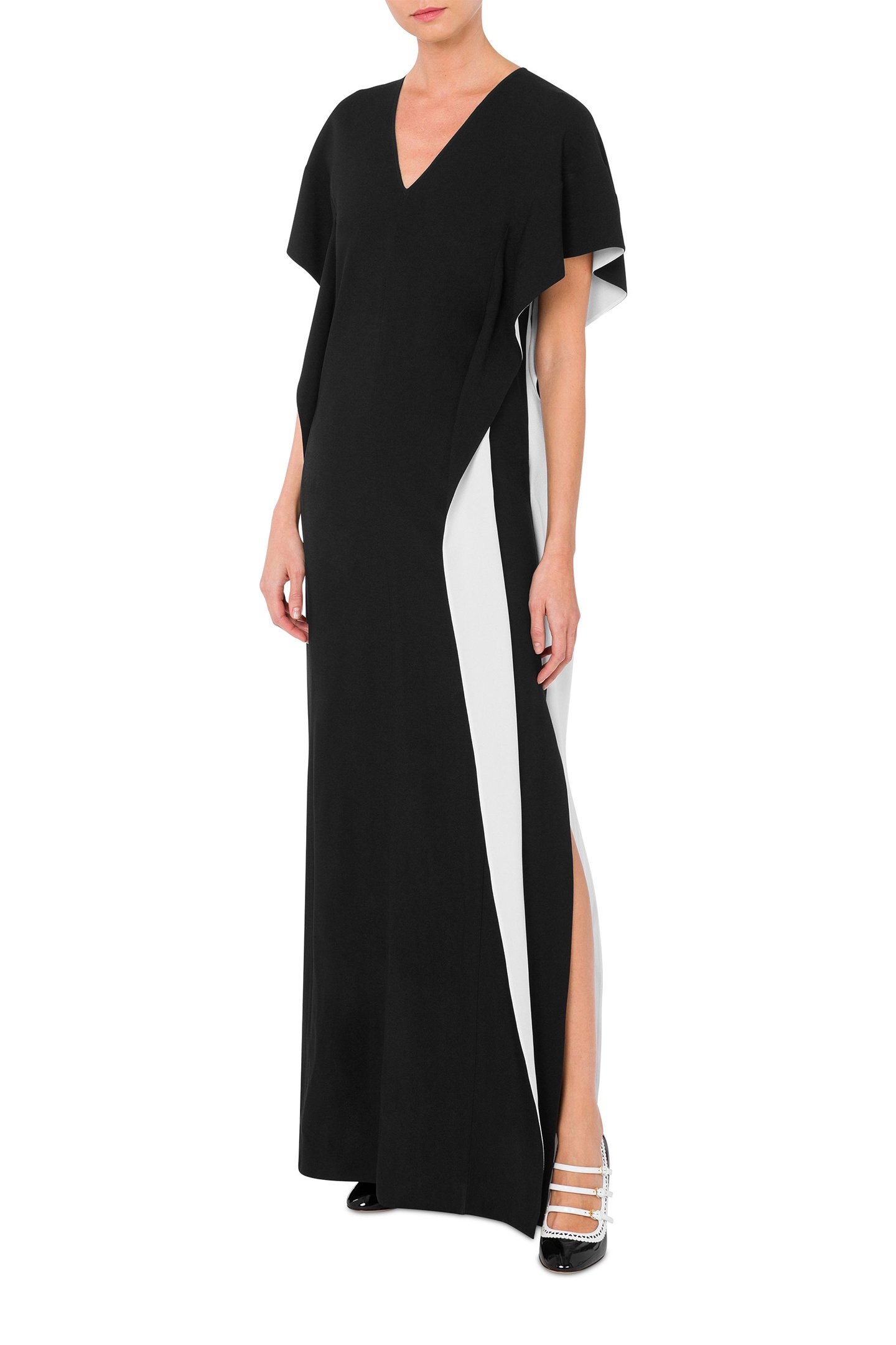 LONG DRESS IN ENVER SATIN BLACK 1