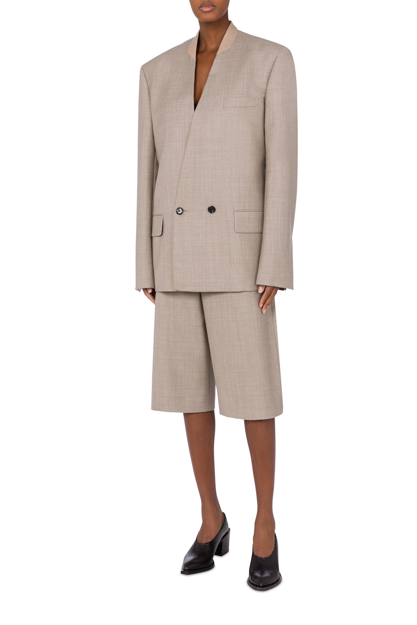 YARN-DYED WOOL CANVAS JACKET BEIGE 1