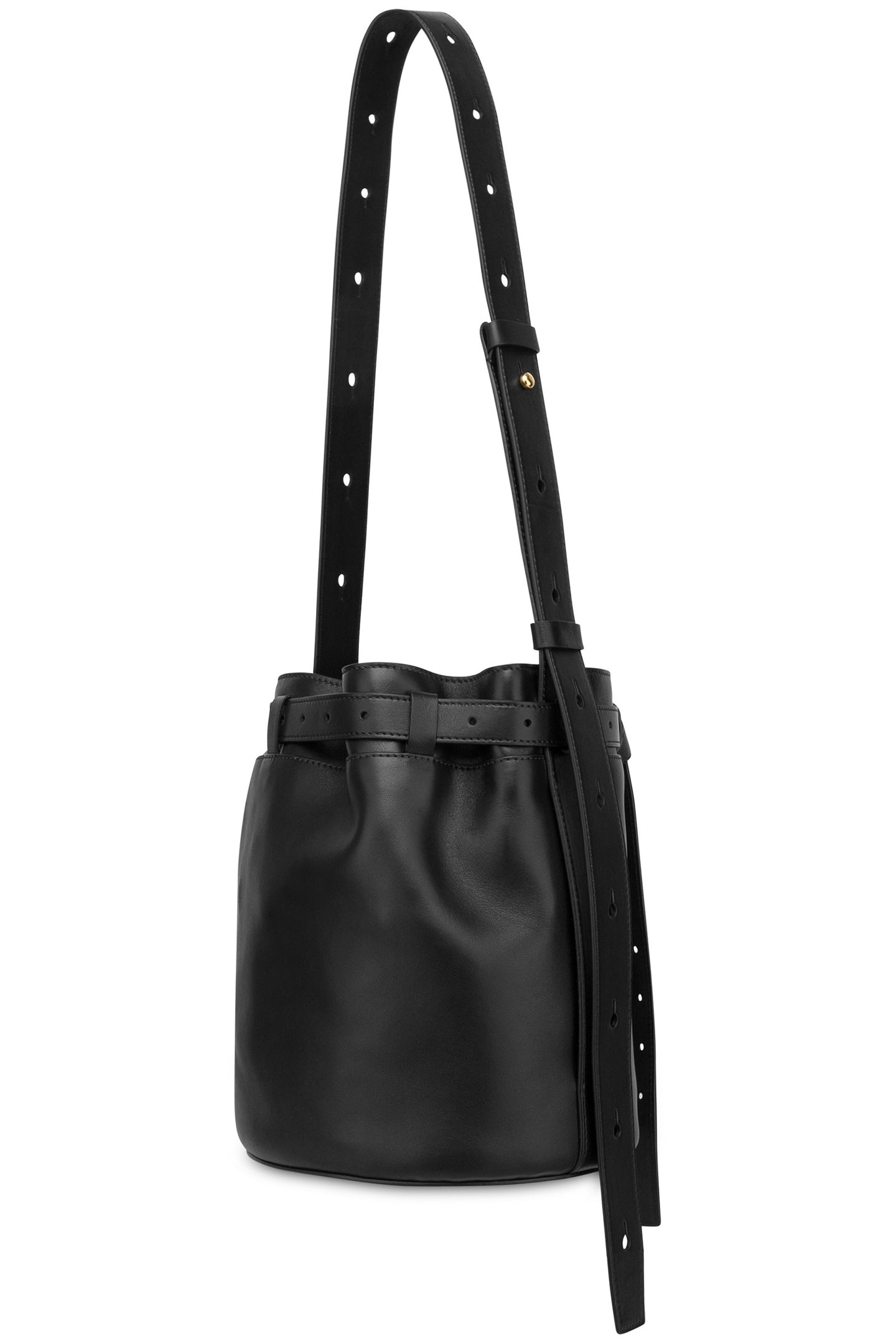 MOSCHINO TIE ME BUCKET BAG BLACK 2