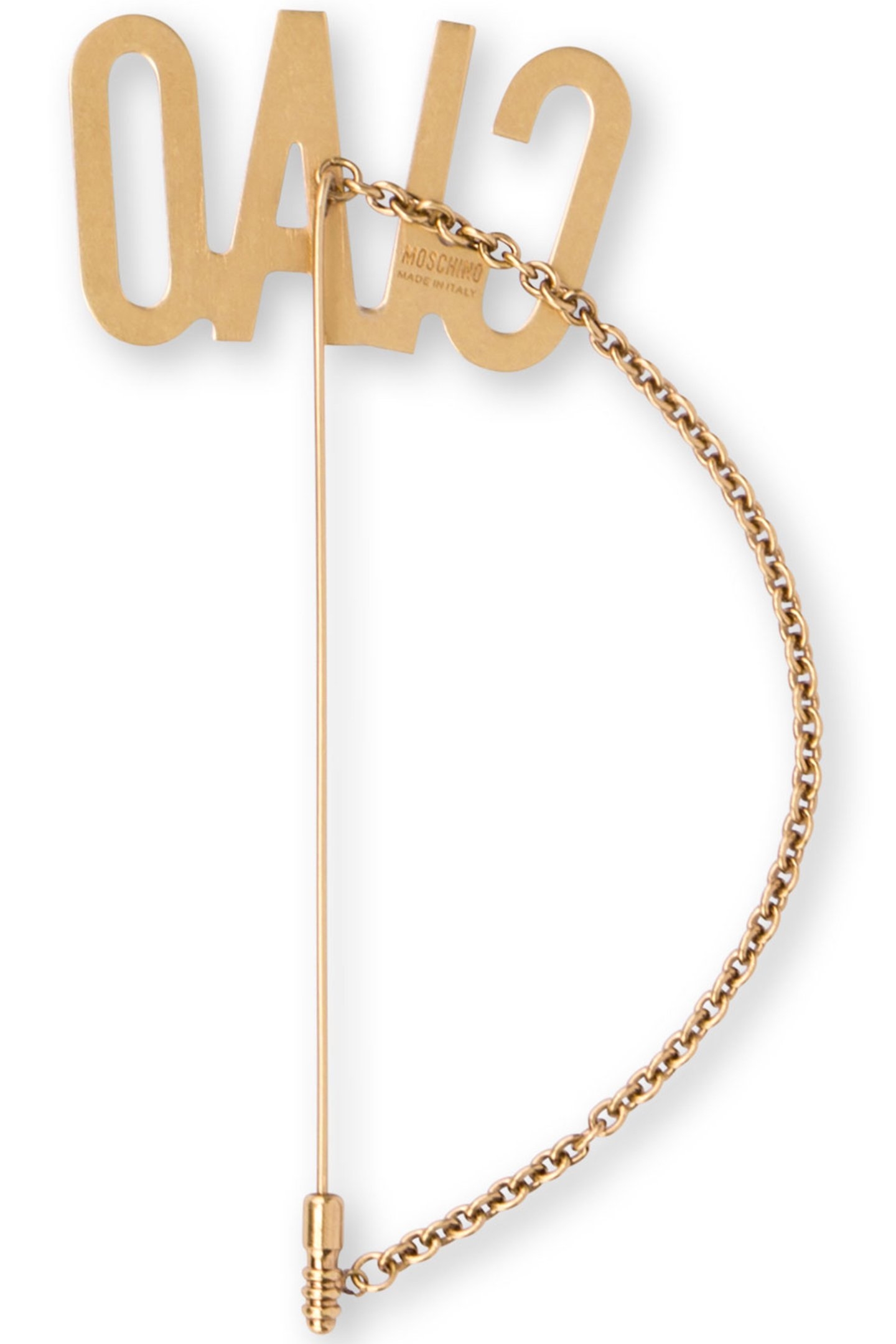 MAXI BROOCH WITH CHAIN CIAO GOLD 2