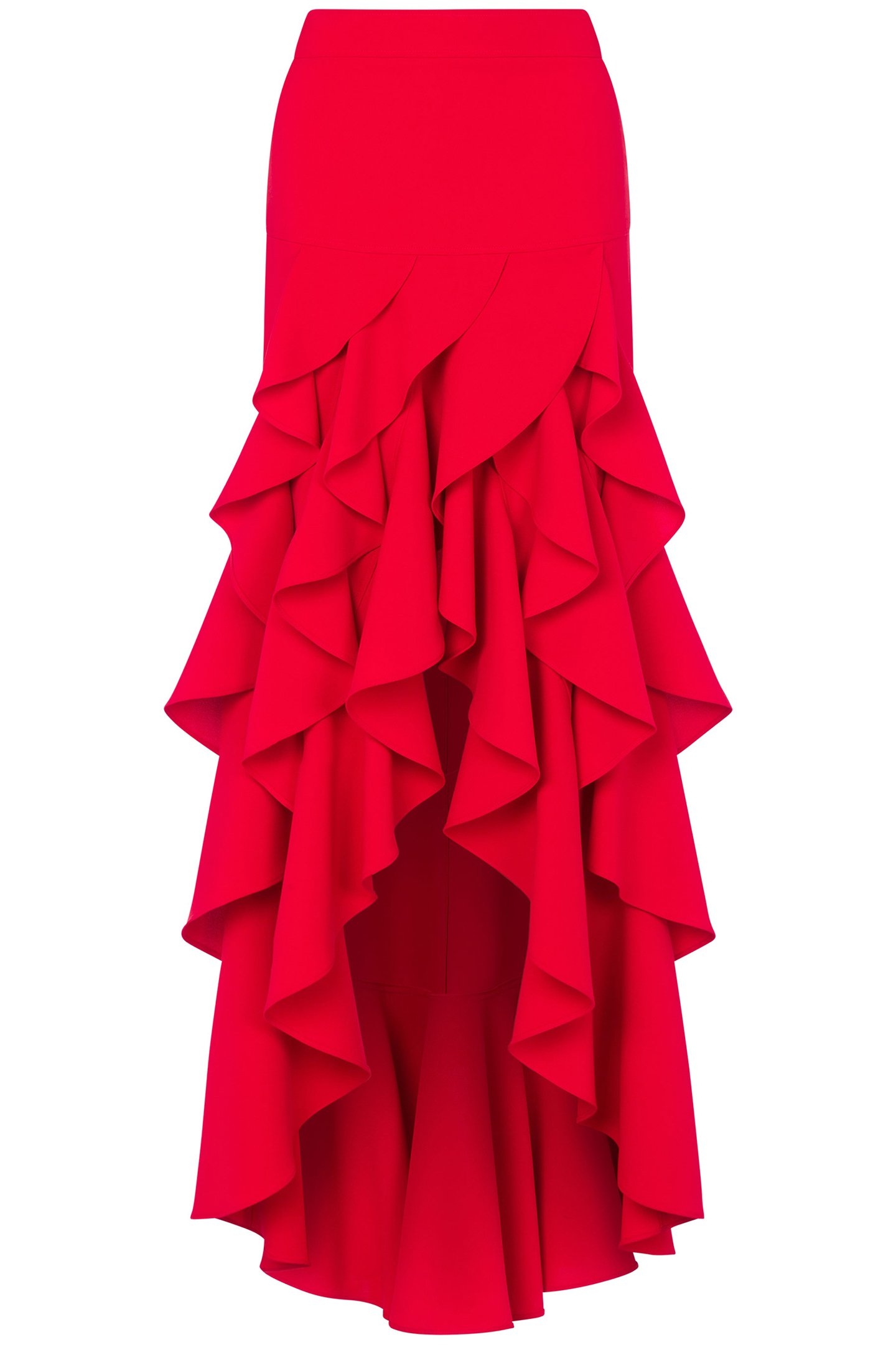 CREPE SKIRT WITH RUFFLES RED 3