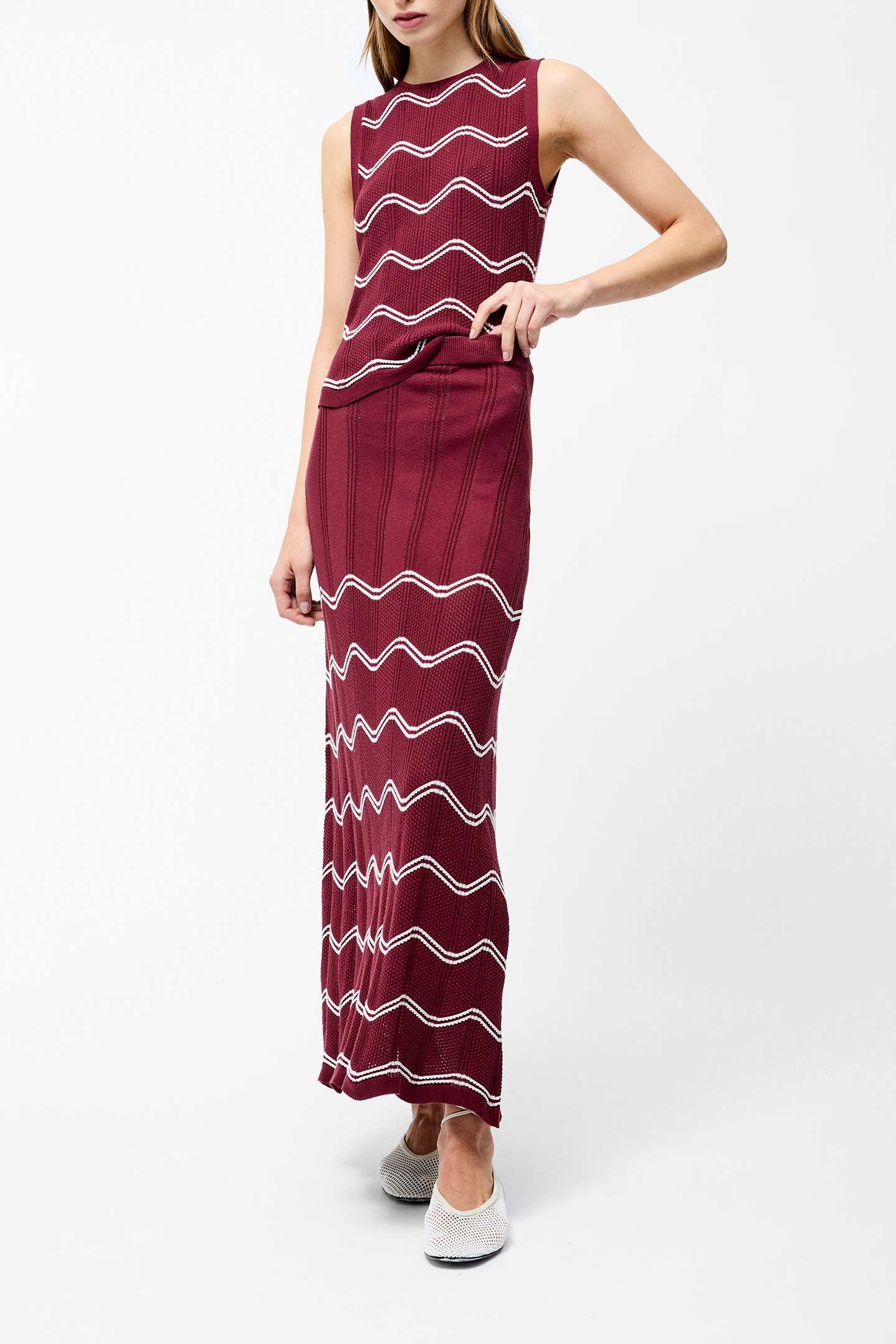 TRUDY CROCHET SKIRT SUMMER BURGUNDY/SUMM 1