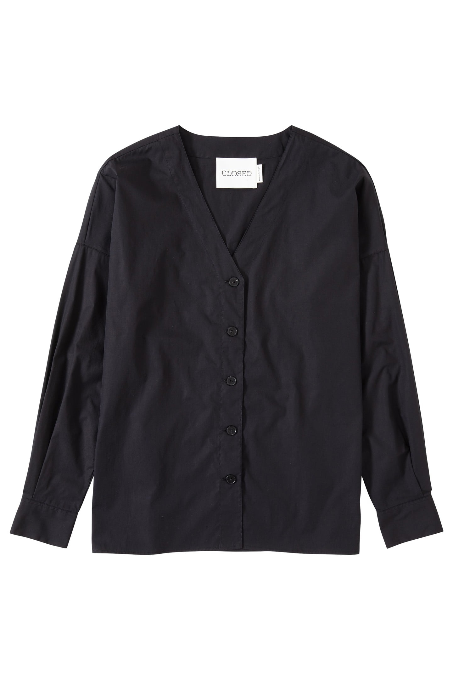 NO COLLAR BLOUSE SHIRT BLACK 4