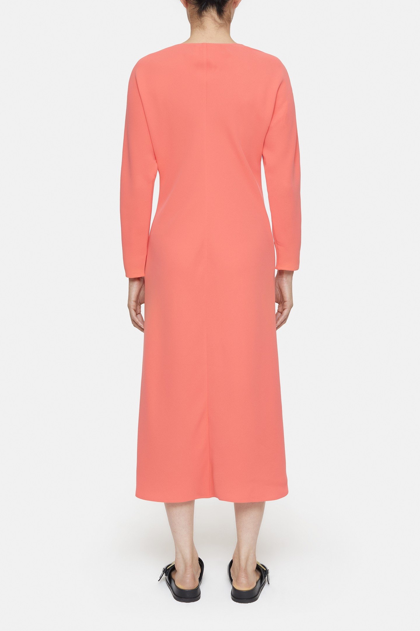 LONG V-NECK DRESS VIBRANT RED 8