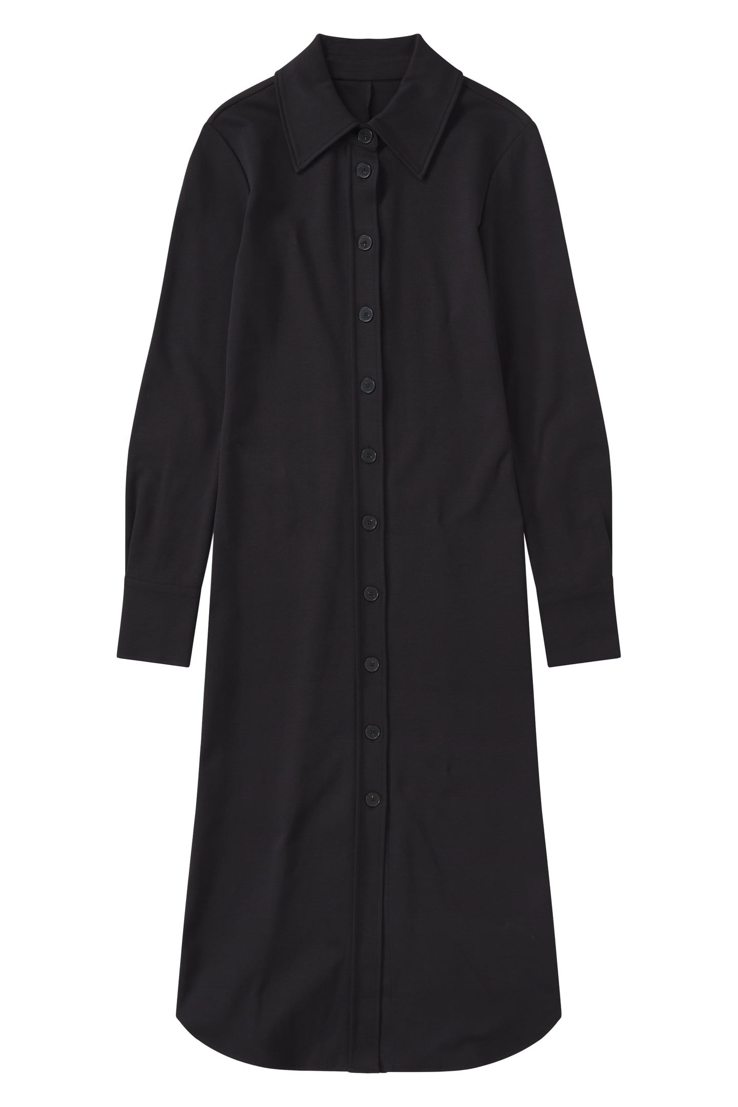 SHIRTDRESS LONG SLEEVE DRESSES BLACK 4