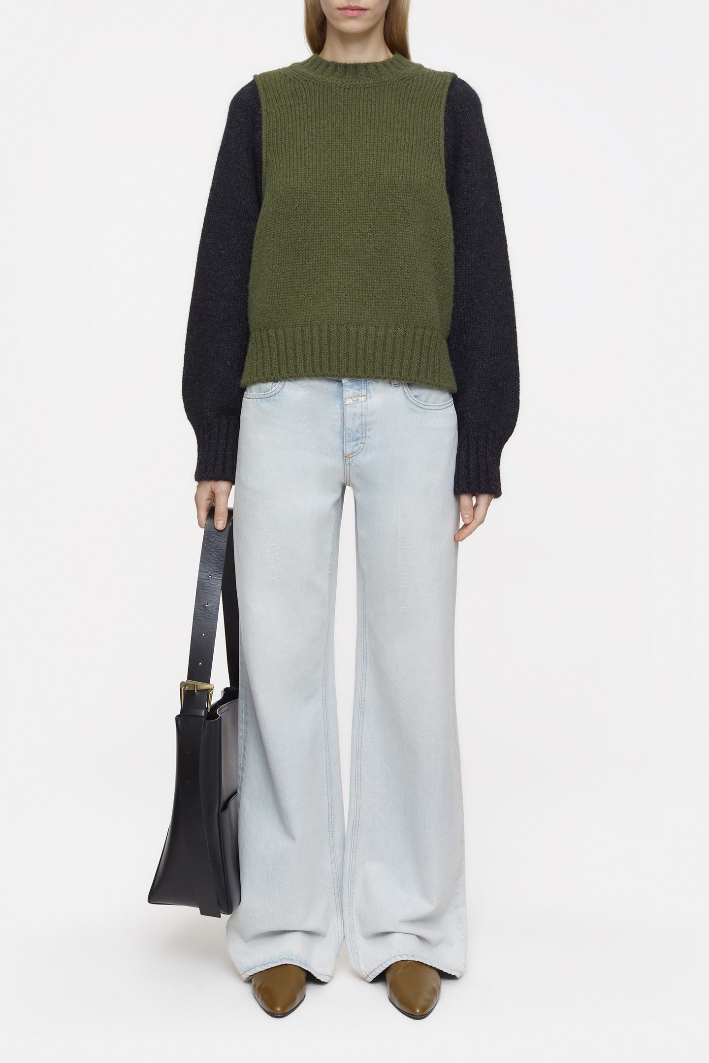 CREW NECK LONG SLEEVE KNITS INDUSTRIAL GREEN 4