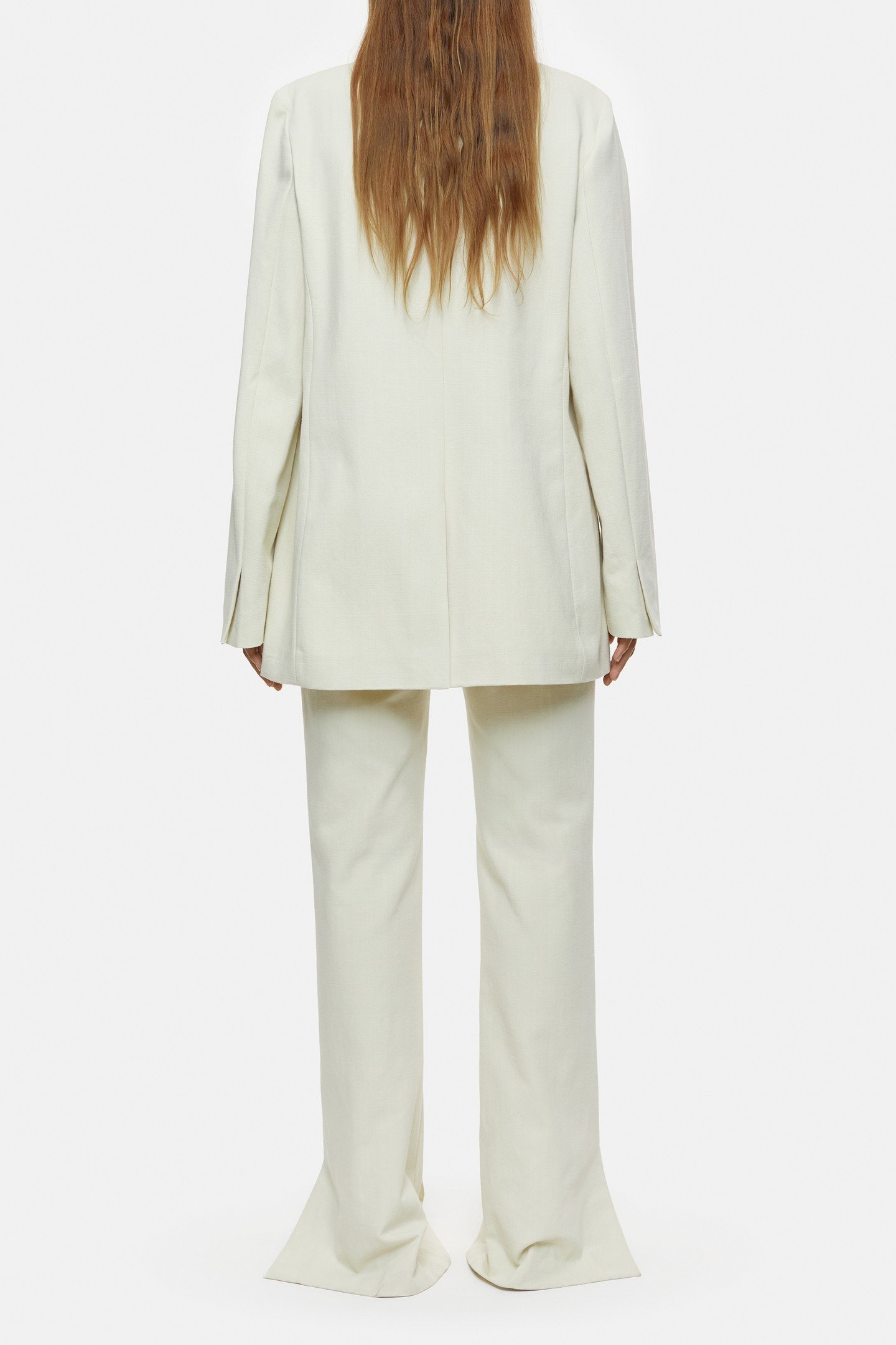 COLLARLESS BLAZER IVORY 4