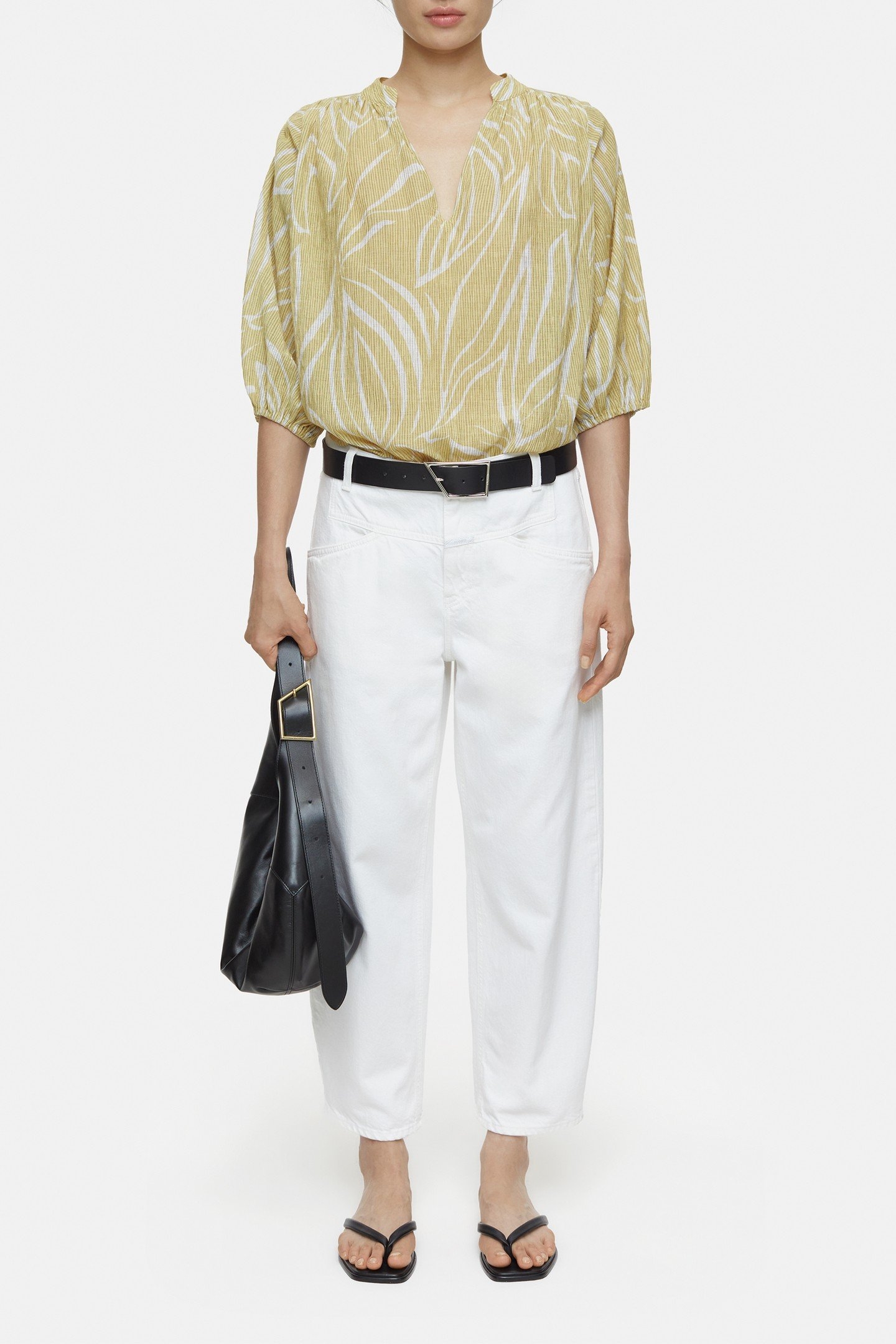 SHORT PUFFSLEEVE BLOUSE SHIRT CALAMATTA YELLOW 1