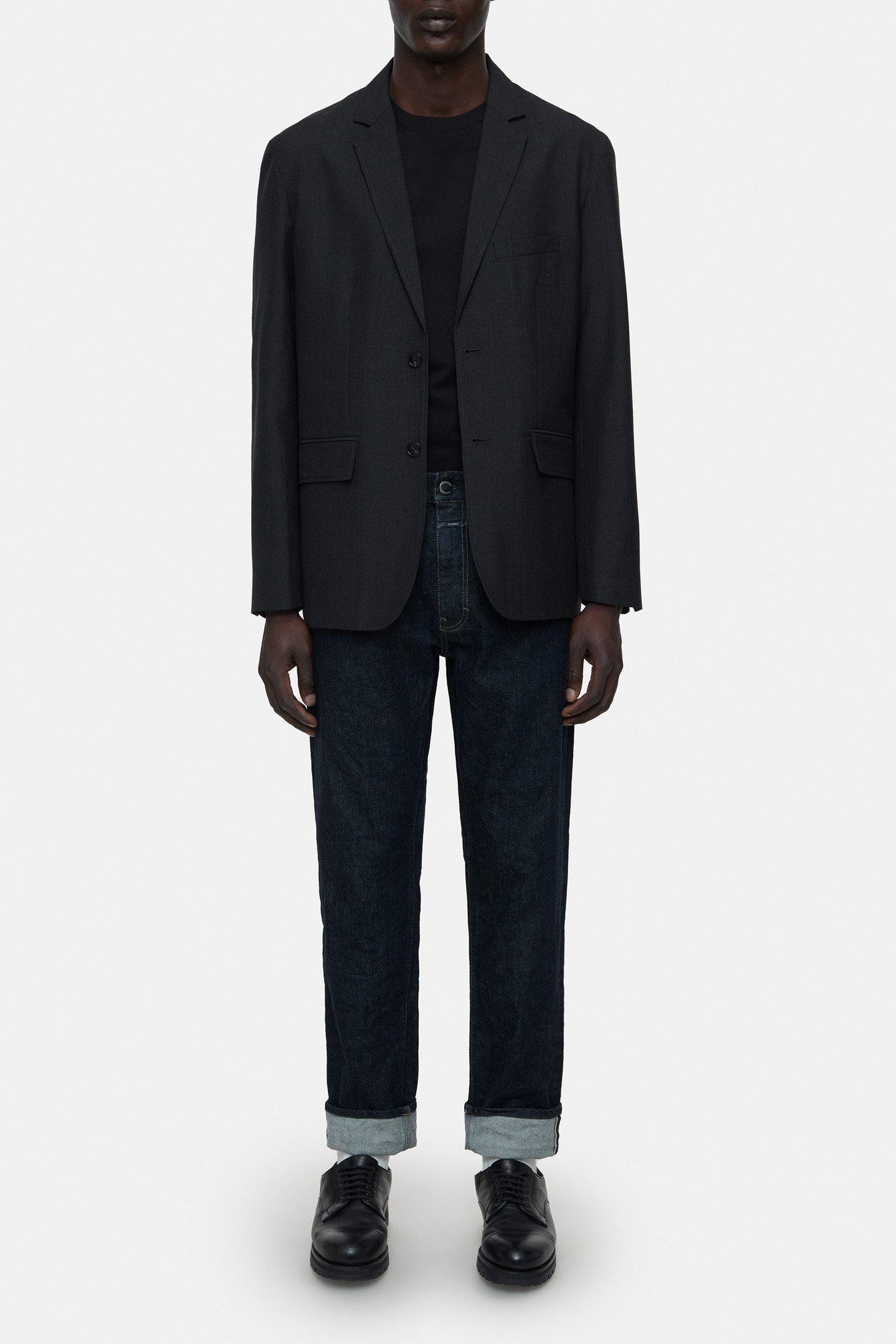 SINGLE BREASTED BLAZER ANTHRACITE MELANGE 6