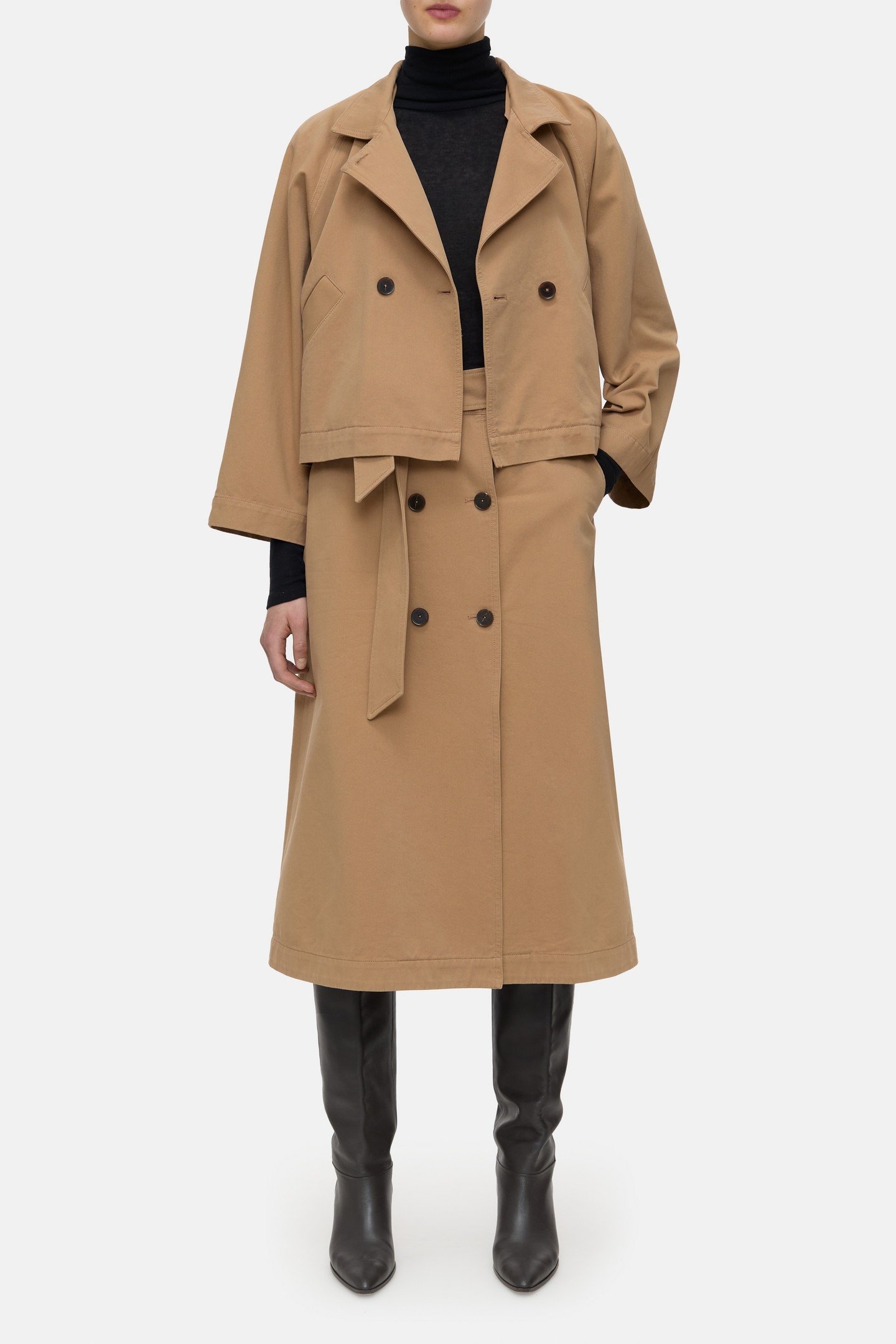 TRENCH SKIRT BISCOTTI BROWN 2