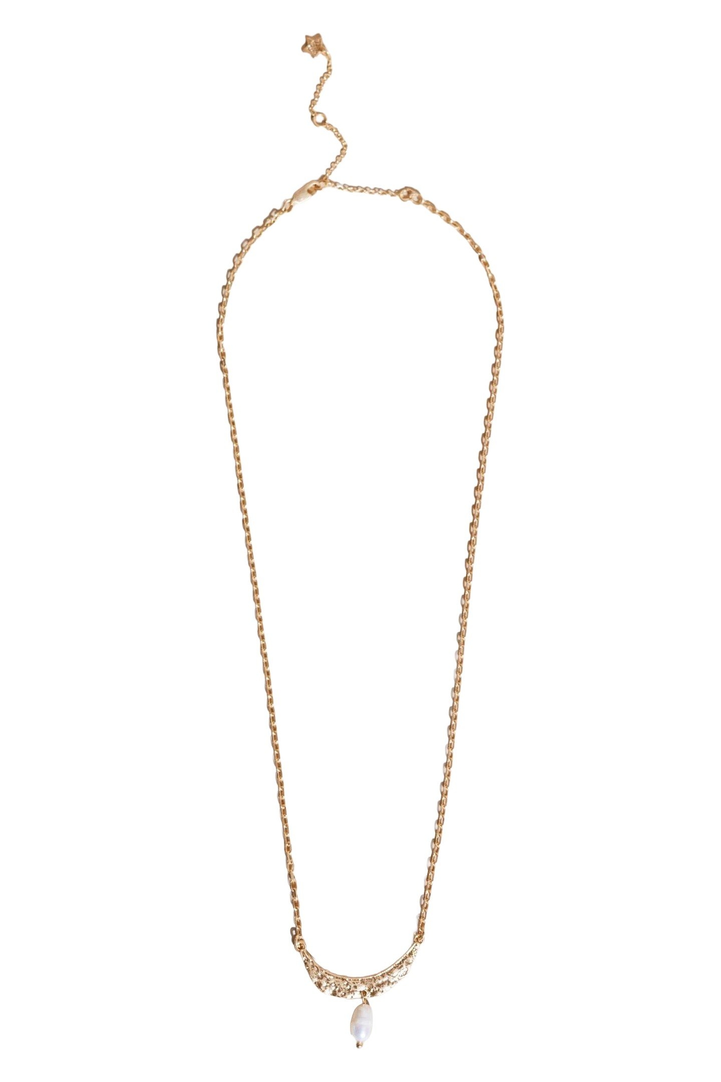 GOLD PLATED PEARL NECKLACE GOLD TONE METALLIC 1