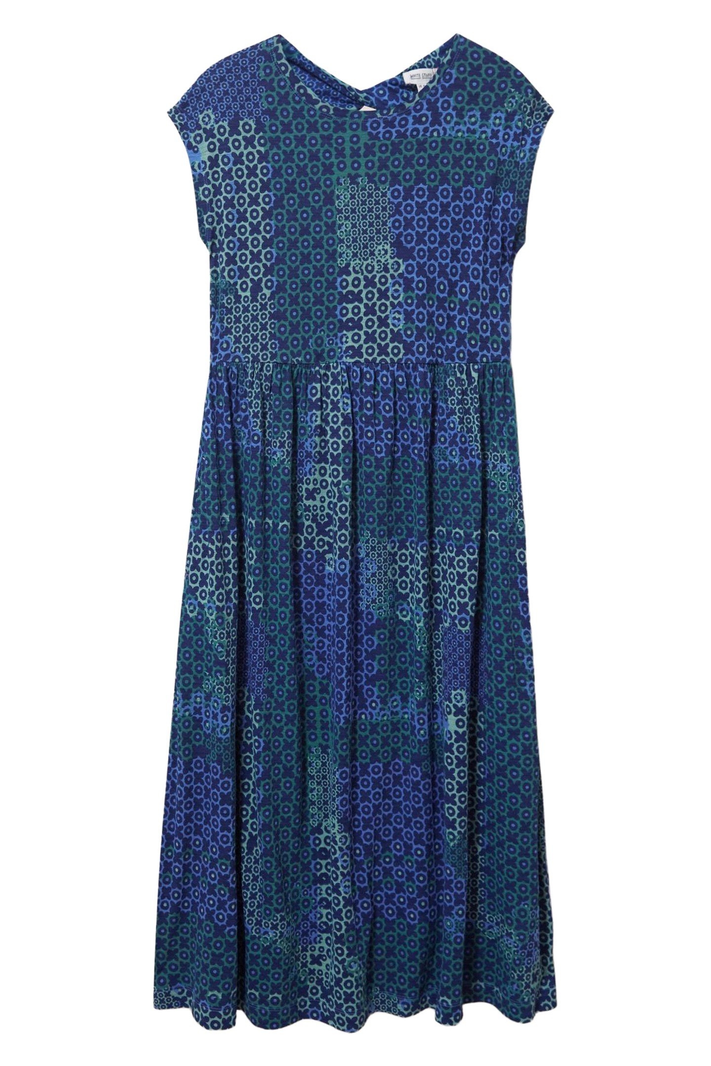ADDISON COTTON MIDI DRESS BLUE MULTI 3