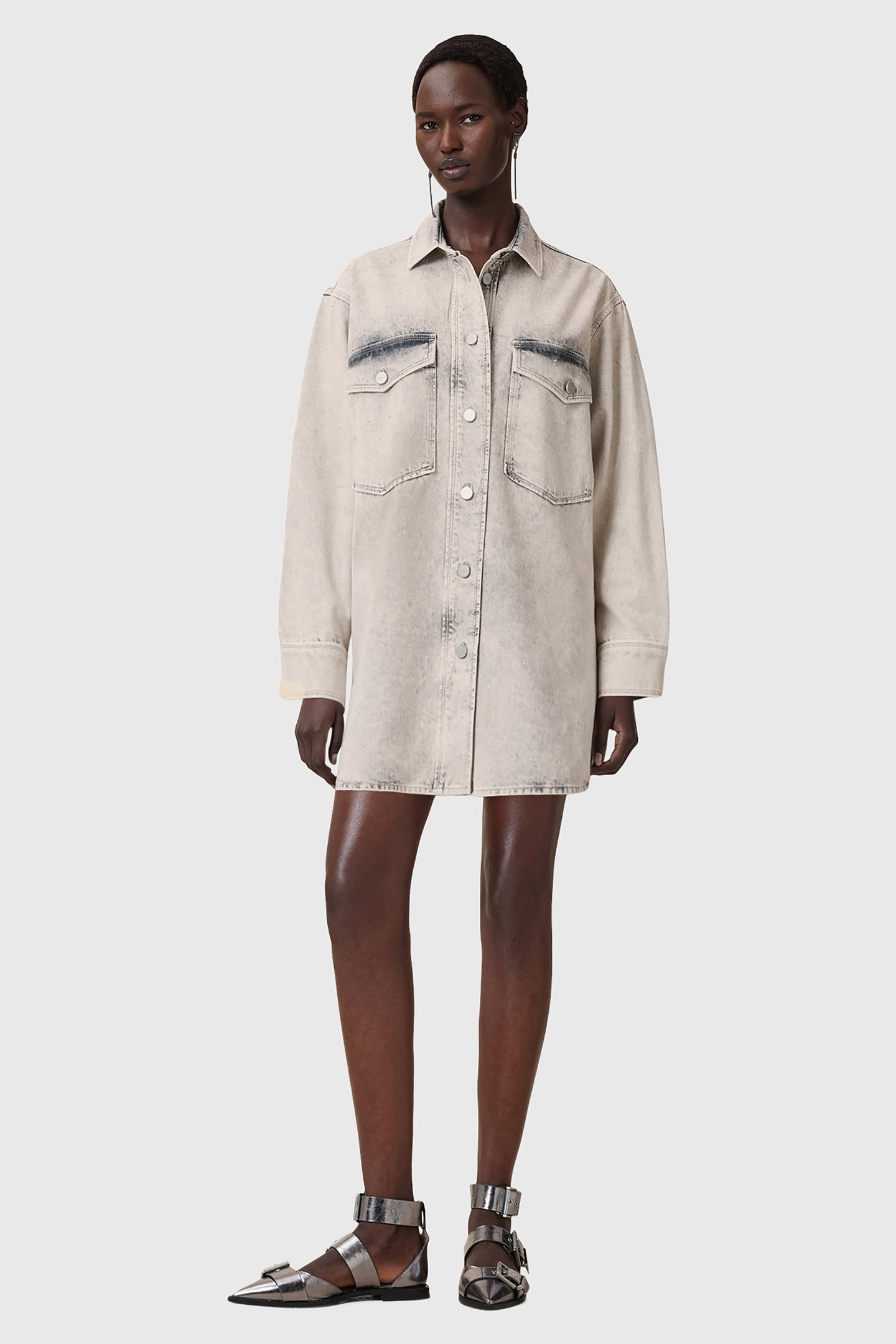 FAYE SPARKLE DRESS SNOW GREY 3