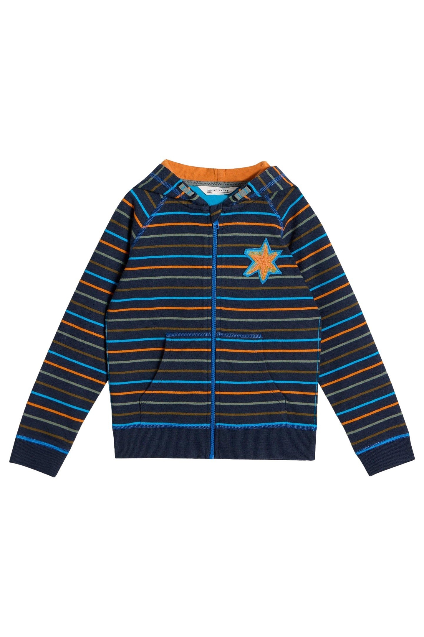 CHARLIE STRIPE HOODY NAVY MULTI 1